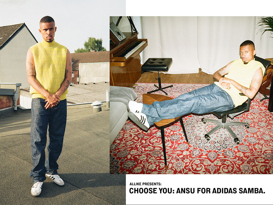 Allike päsentiert: "Choose you: Ansu for adidas Spikeless Samba."