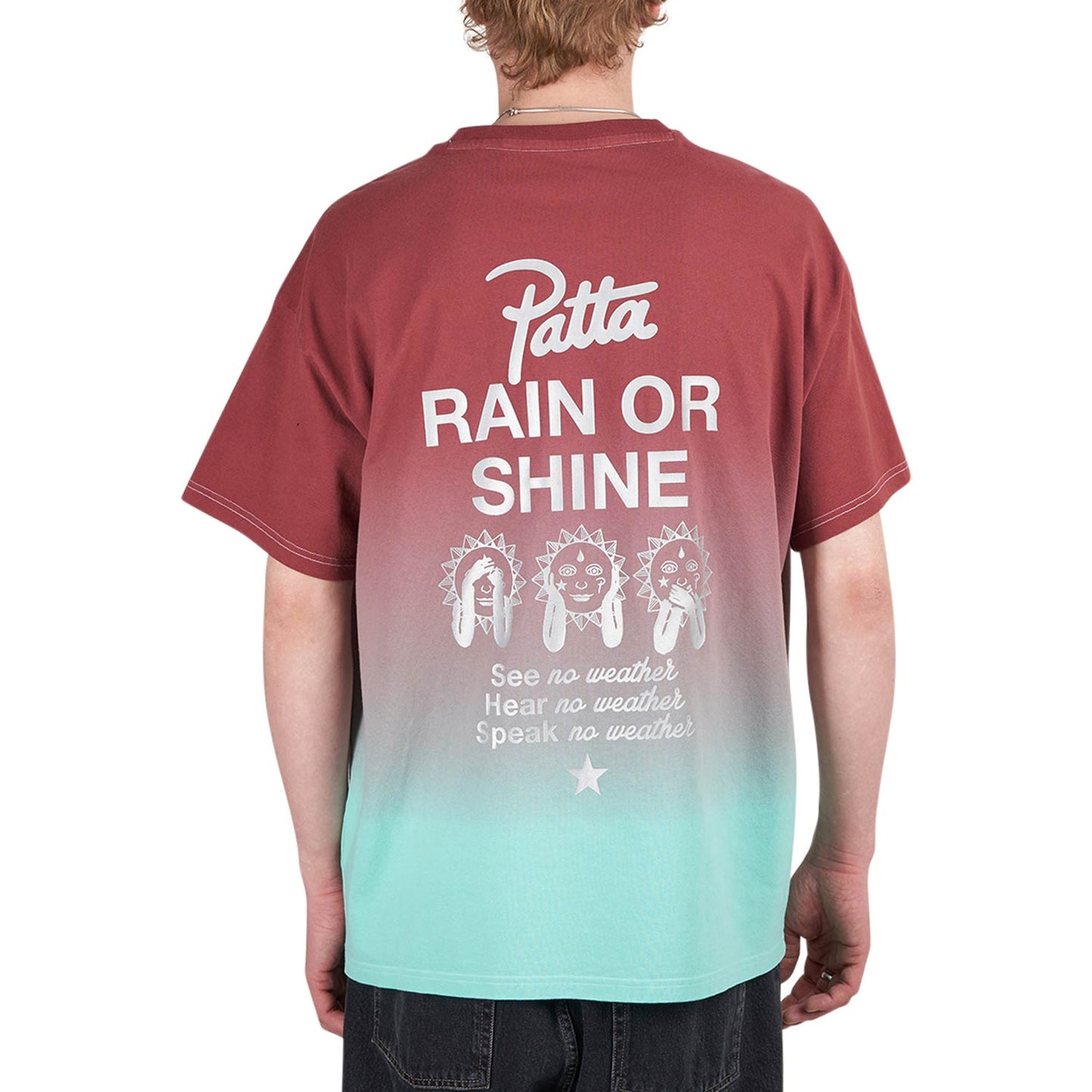 Converse x Patta Rain or Shine T-Shirt (Rot / Blau)  - Allike Store