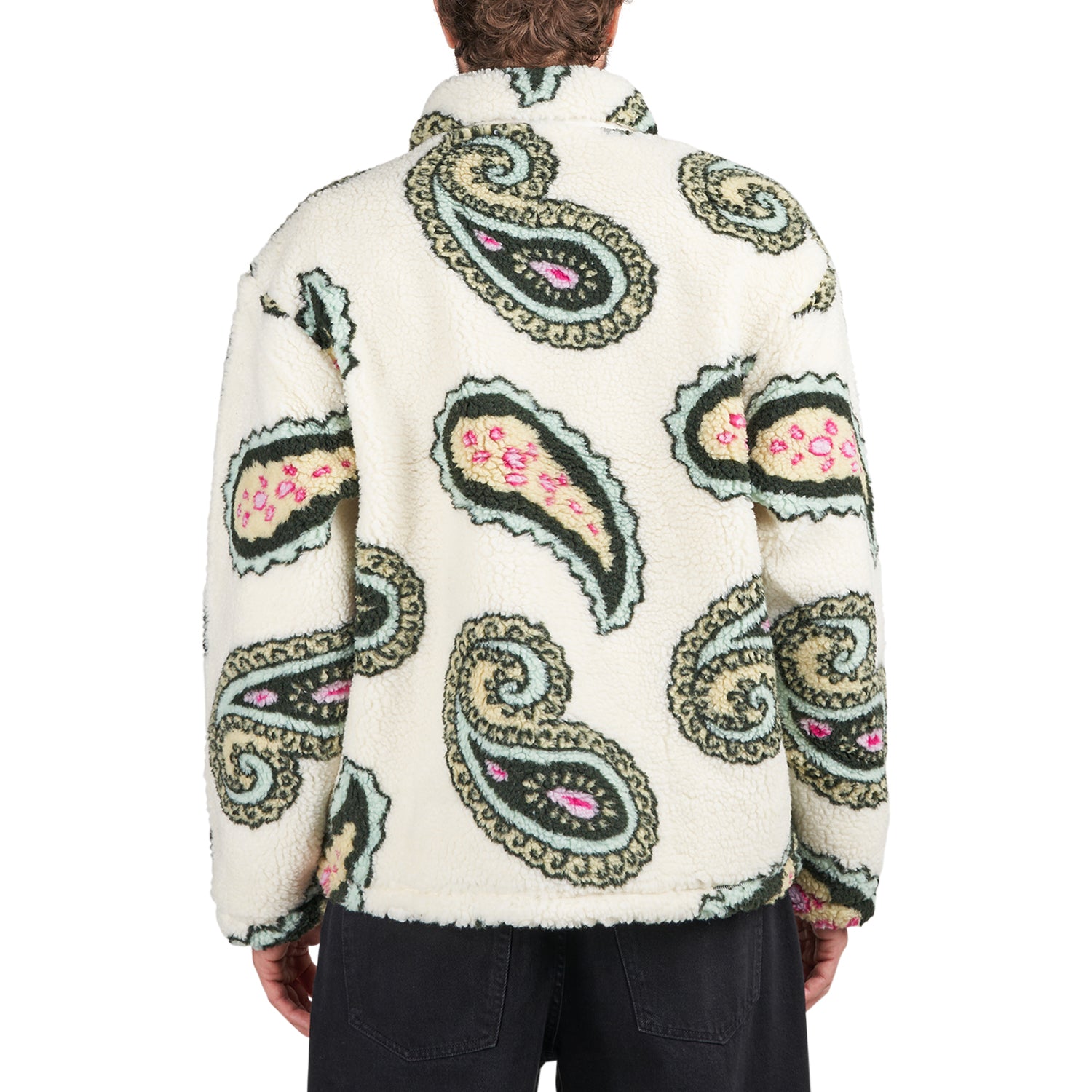 Obey Paisley Sherpa Jacket (Beige / Multi)  - Allike Store