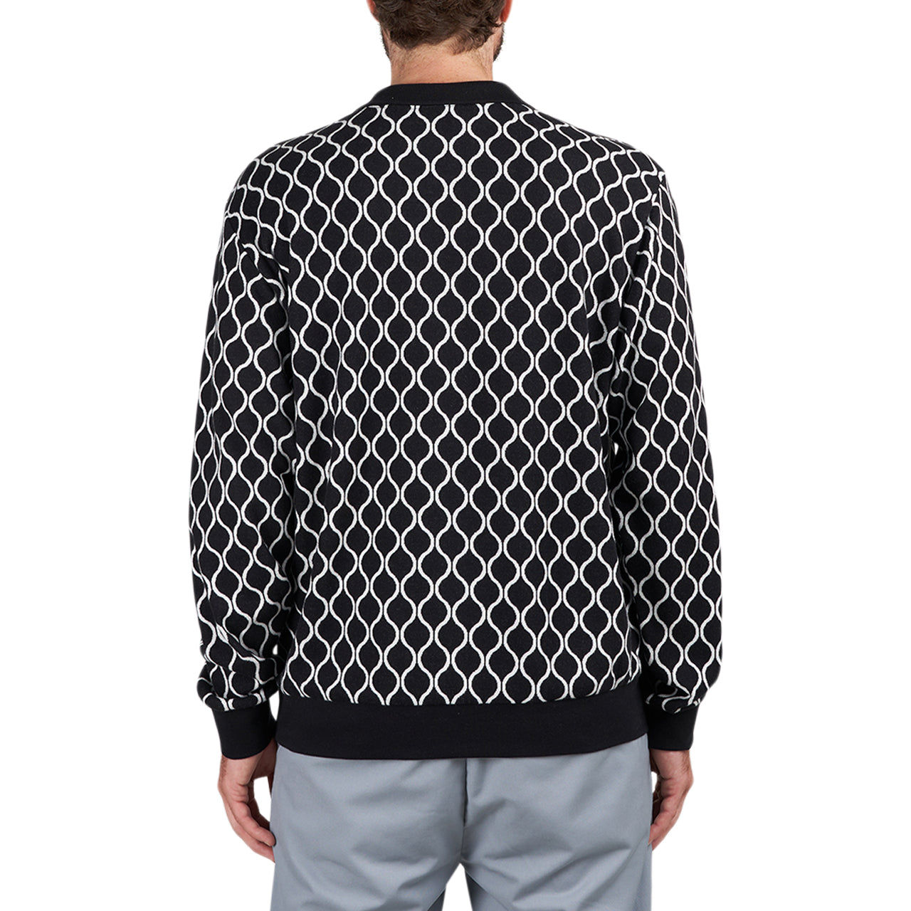Obey Windmere Jaquard LS Polo (Schwarz / Weiß) - Allike Store