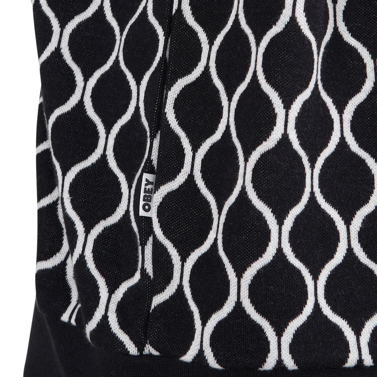 Obey Windmere Jaquard LS Polo (Schwarz / Weiß) - Allike Store