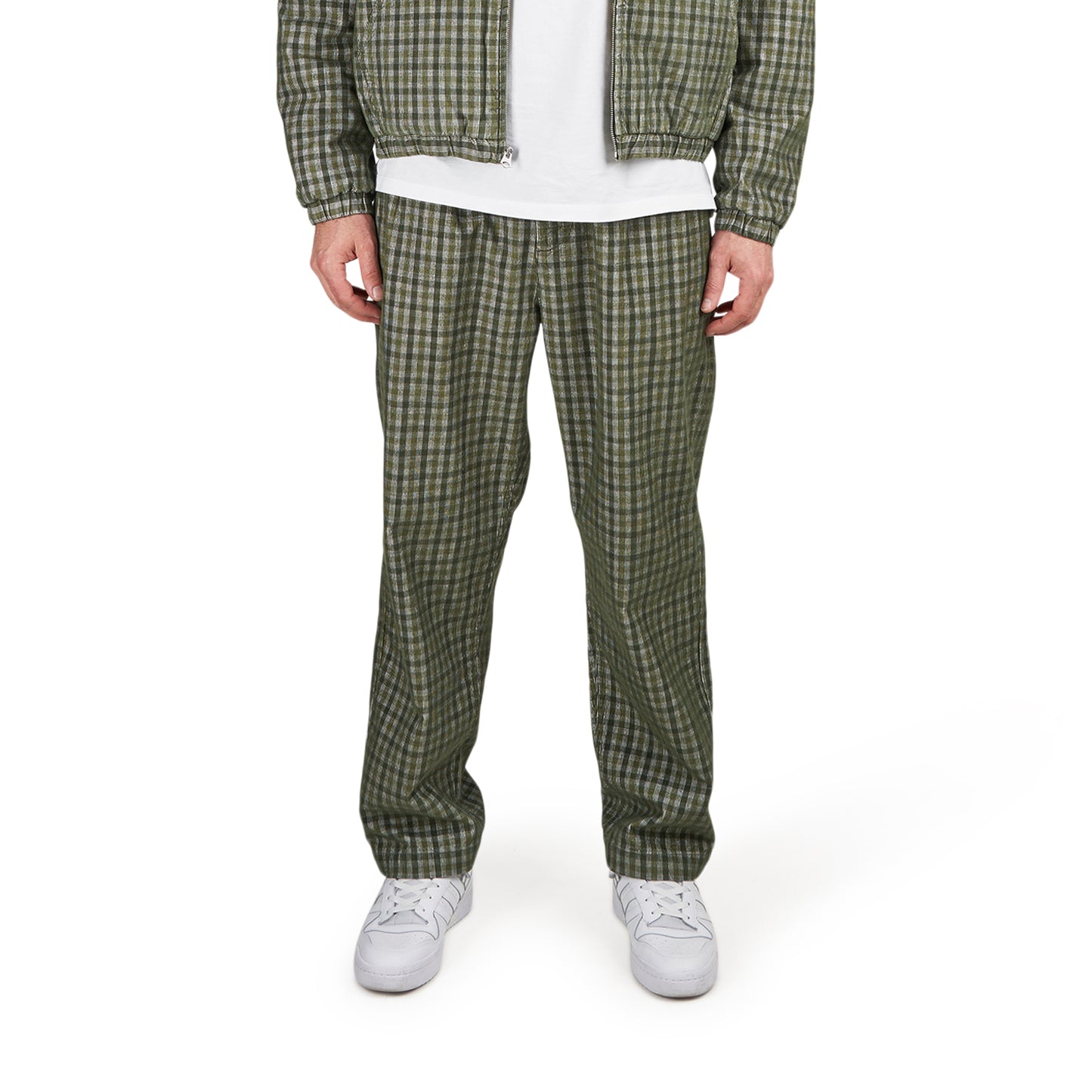 Obey Fubar Pleated Plaid Cord Pant (Grün / Grau) - Allike Store