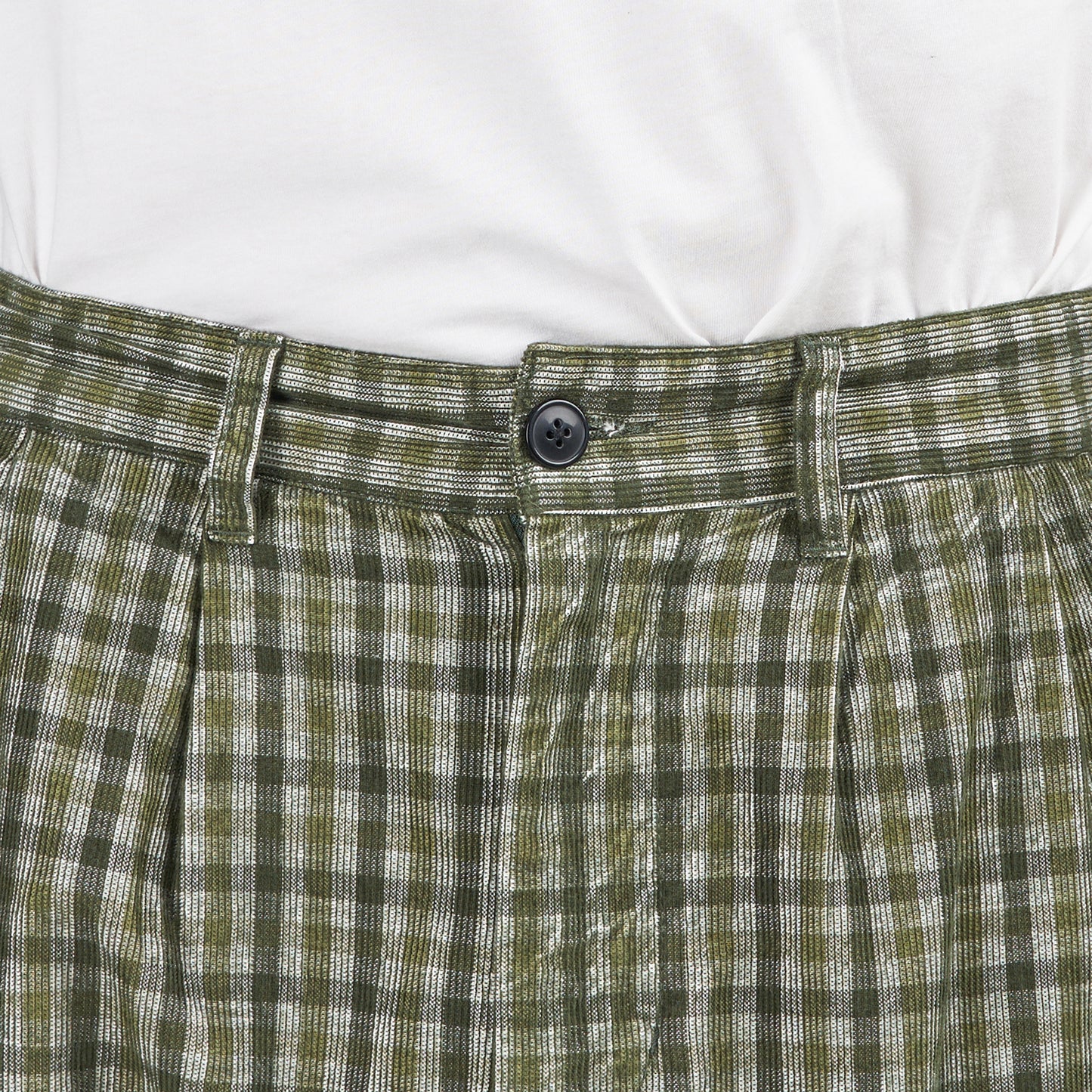 Obey Fubar Pleated Plaid Cord Pant (Grün / Grau) - Allike Store