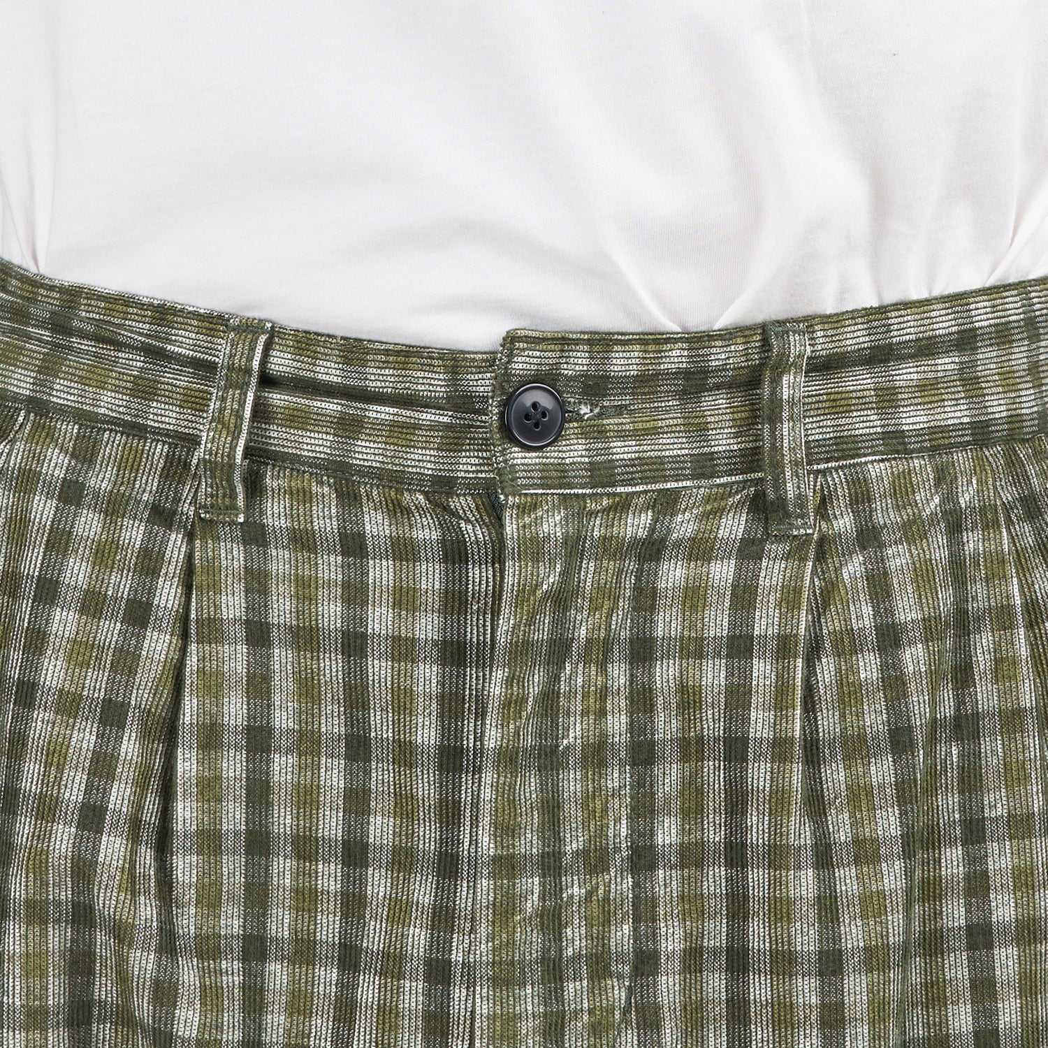 Obey Fubar Pleated Plaid Cord Pant (Grün / Grau)  - Allike Store