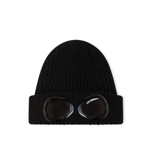 C.P. Company Extra Fine Merino Wool Goggle Beanie (Schwarz) - Allike Store