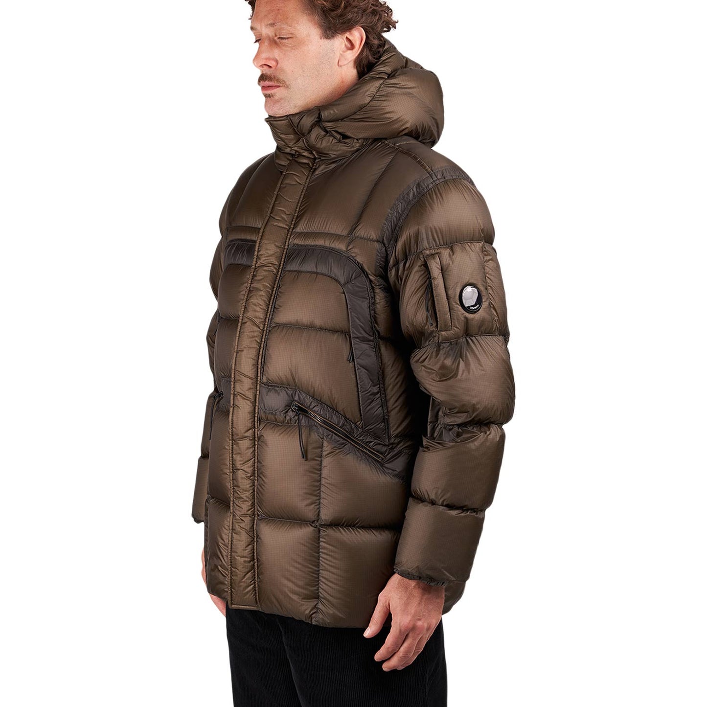 C.P. Company D.D. Shell Hooded Long Down Jacket (Oliv) - Allike Store