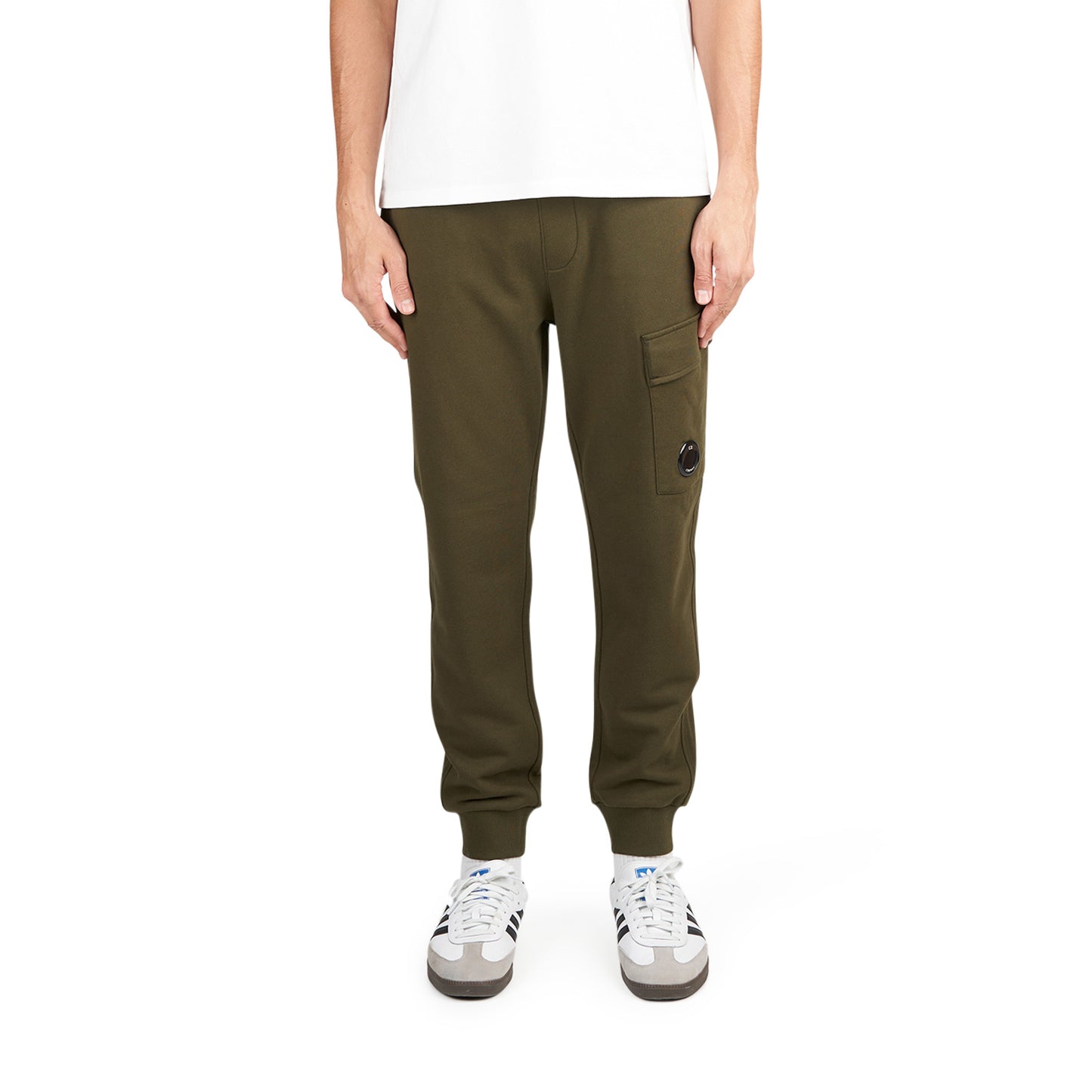 C.P. Company Diagonal Raised Fleece Cargo Sweatpants (Grün) - Allike Store