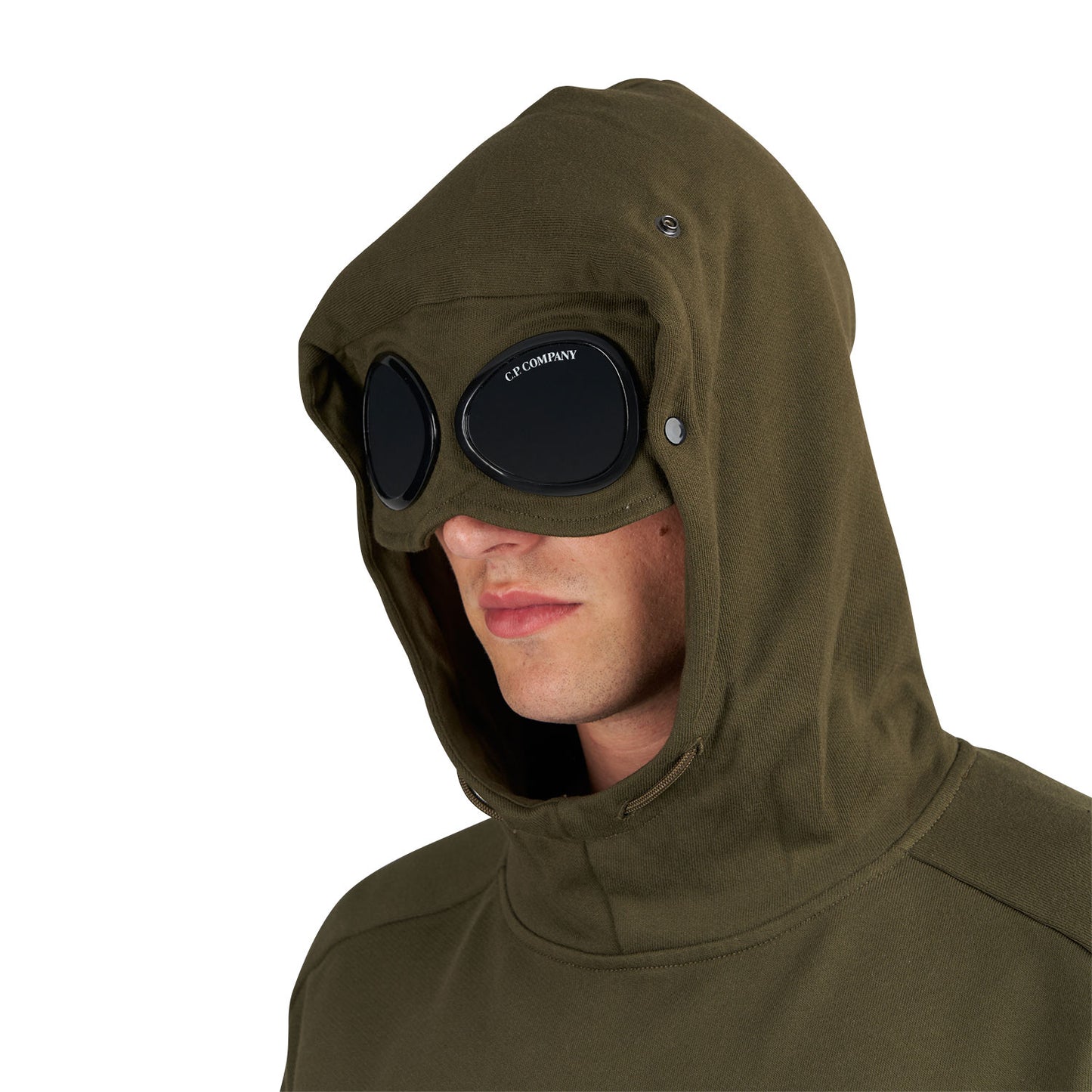 C.P. Company Diagonal Raised Fleece Goggle Hooded Sweatshirt (Grün) - Allike Store