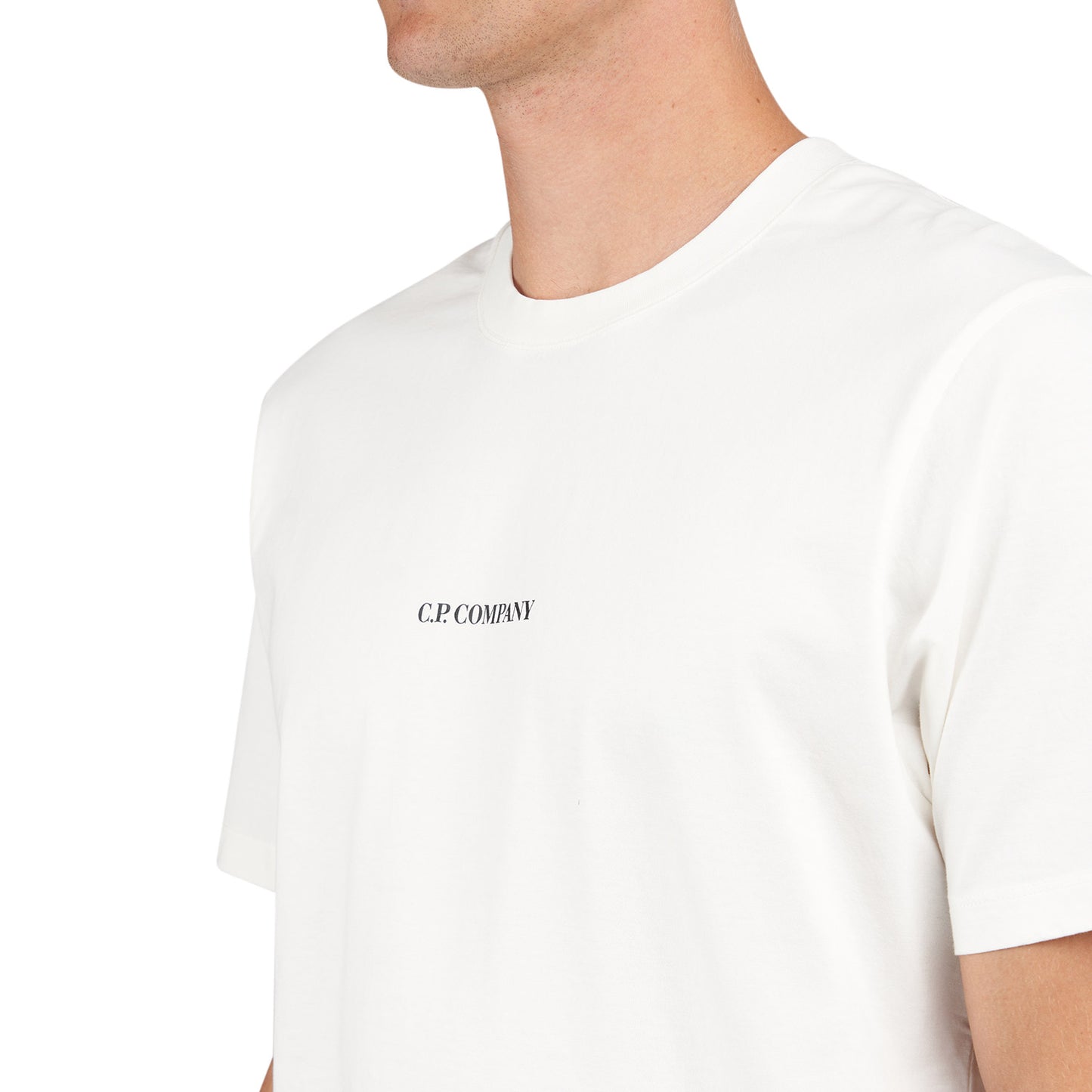 C.P. Company 30/1 Jersey Printed Logo T-Shirt (Weiss) - Allike Store