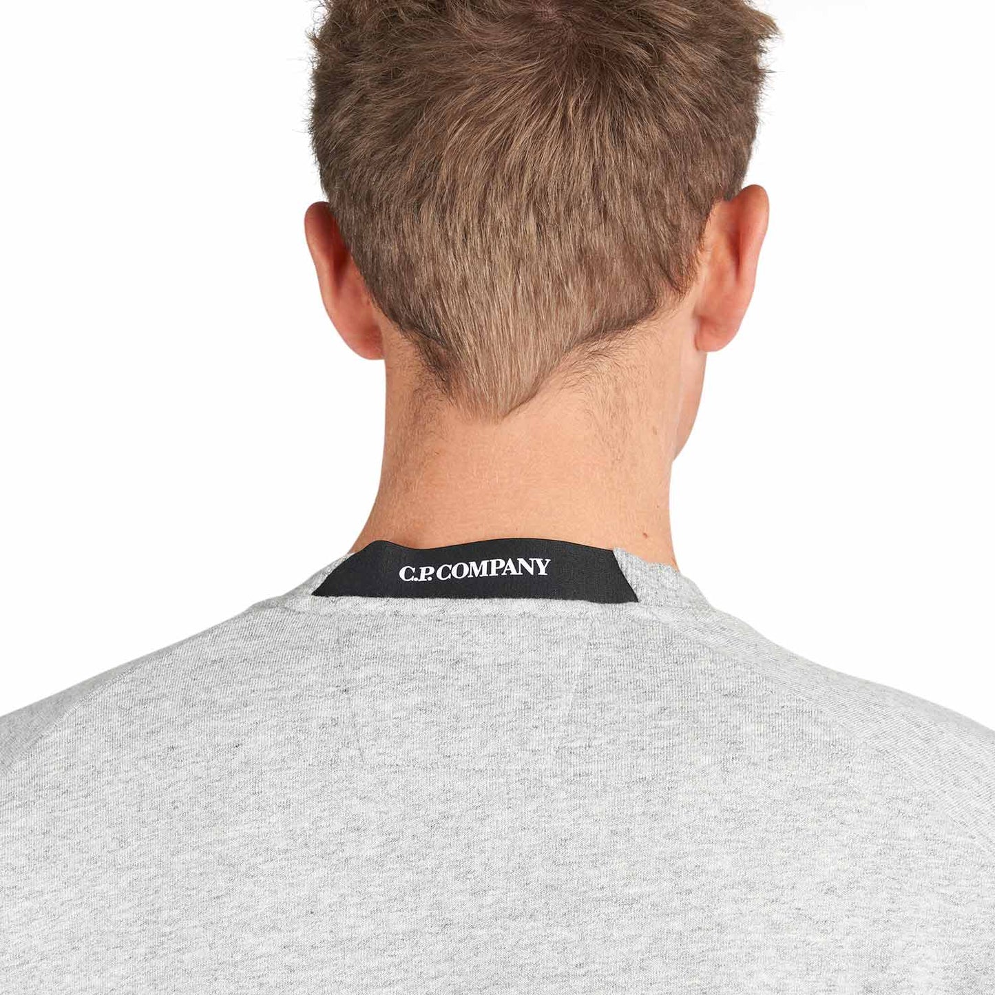 C.P. Company Diagonal Raised Fleece Crew Neck Lens Sweatshirt (Grau) - Allike Store