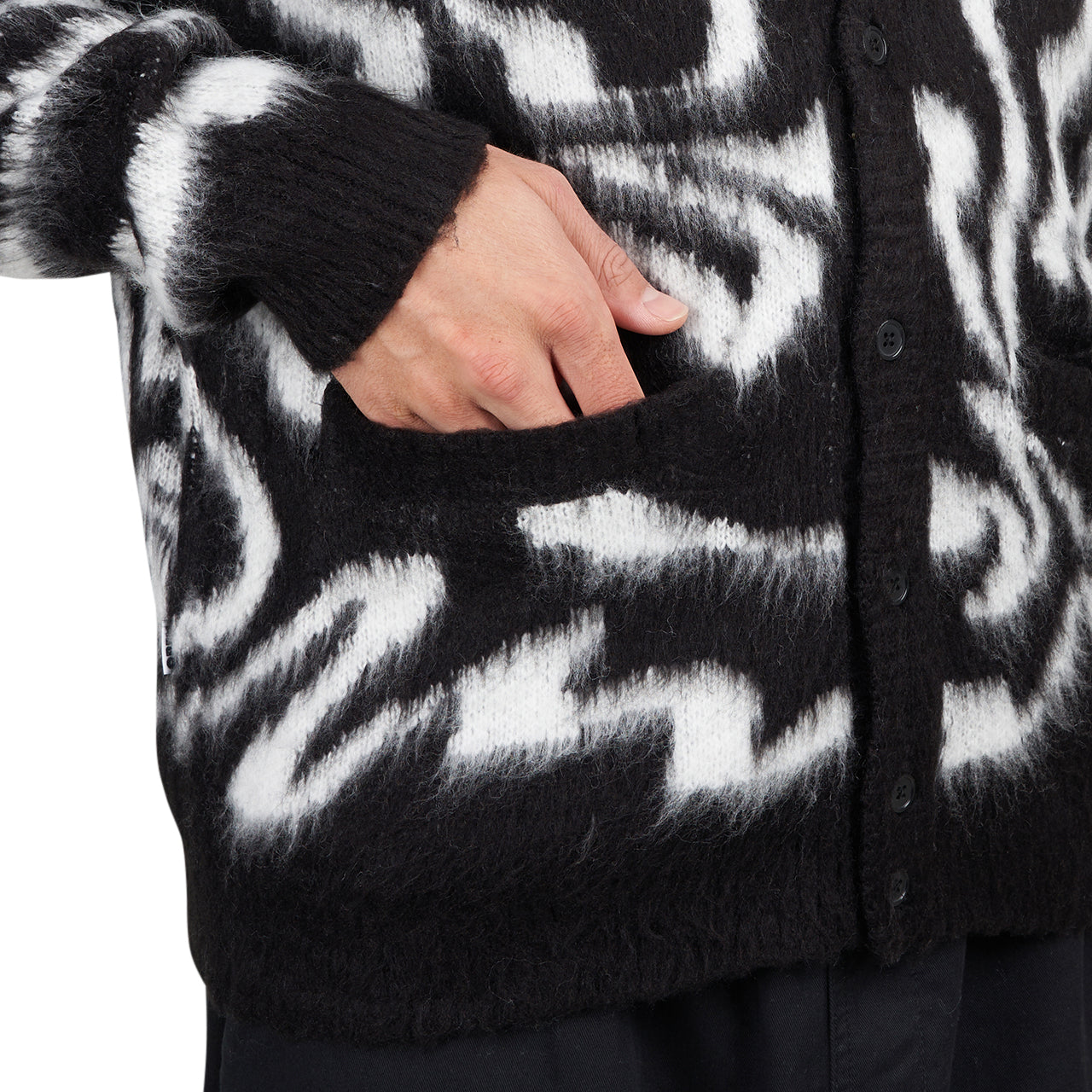 Obey Pally Cardigan (Schwarz / Weiß) - Allike Store