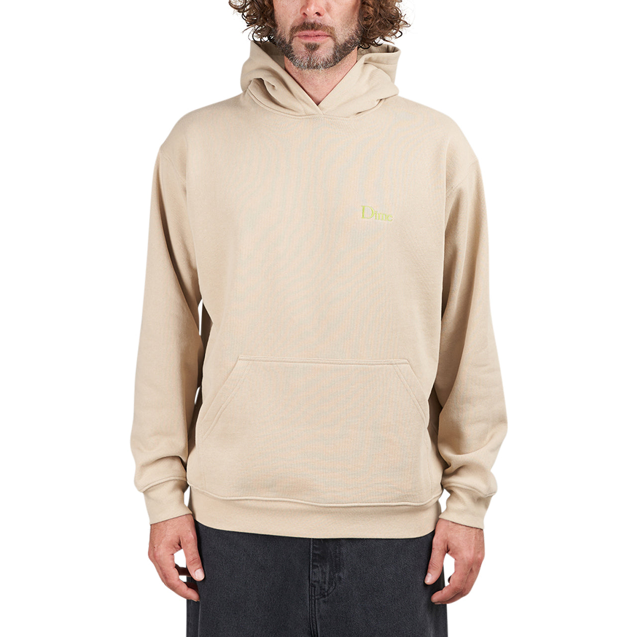 Dime Classic Small Logo Hoodie (Beige) - Allike Store