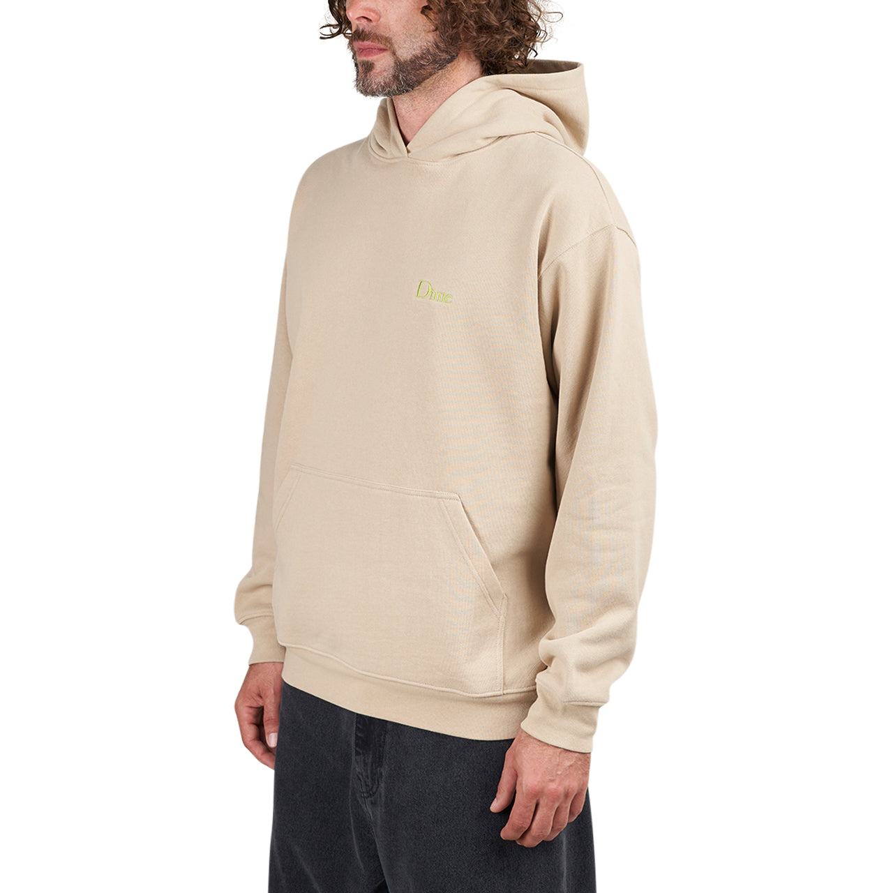 Dime Classic Small Logo Hoodie (Beige) - Allike Store