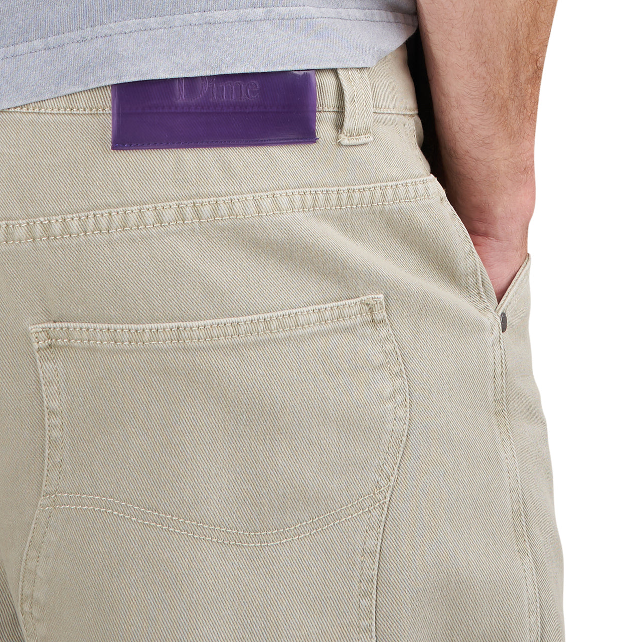 Dime Baggy Denim Pants (Khaki) - Allike Store