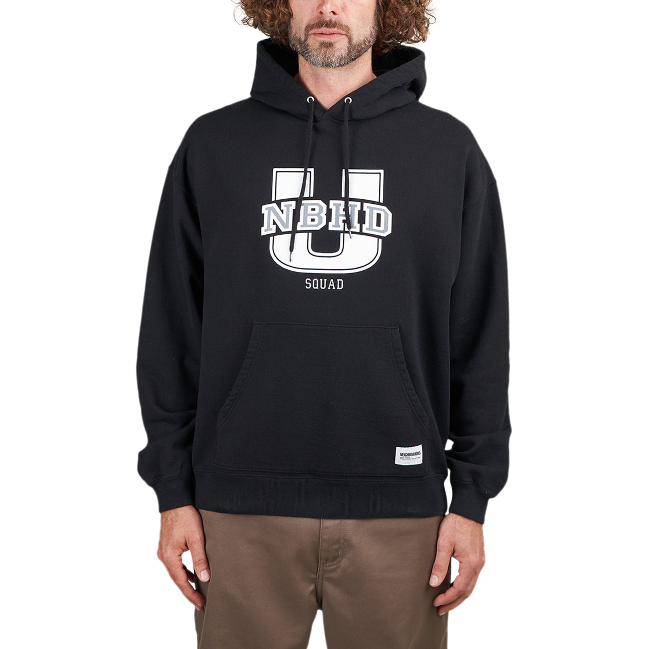 Neighborhood College Hooded Sweatshirt (Schwarz / Weiß) - Allike Store