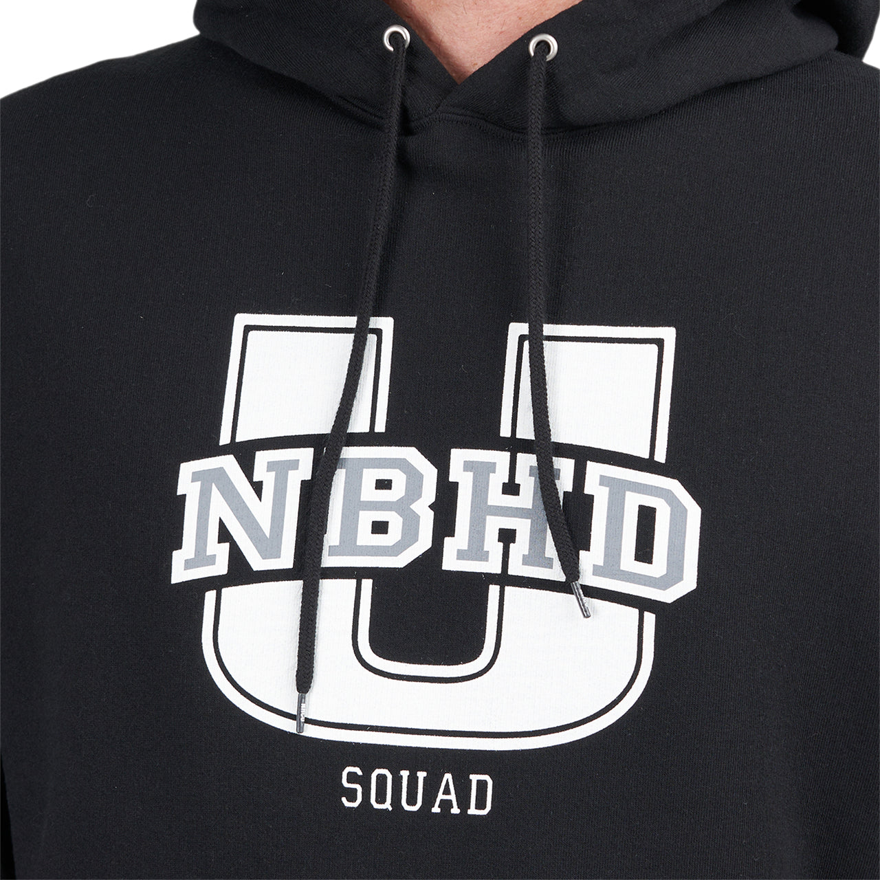 Neighborhood College Hooded Sweatshirt (Schwarz / Weiß) - Allike Store