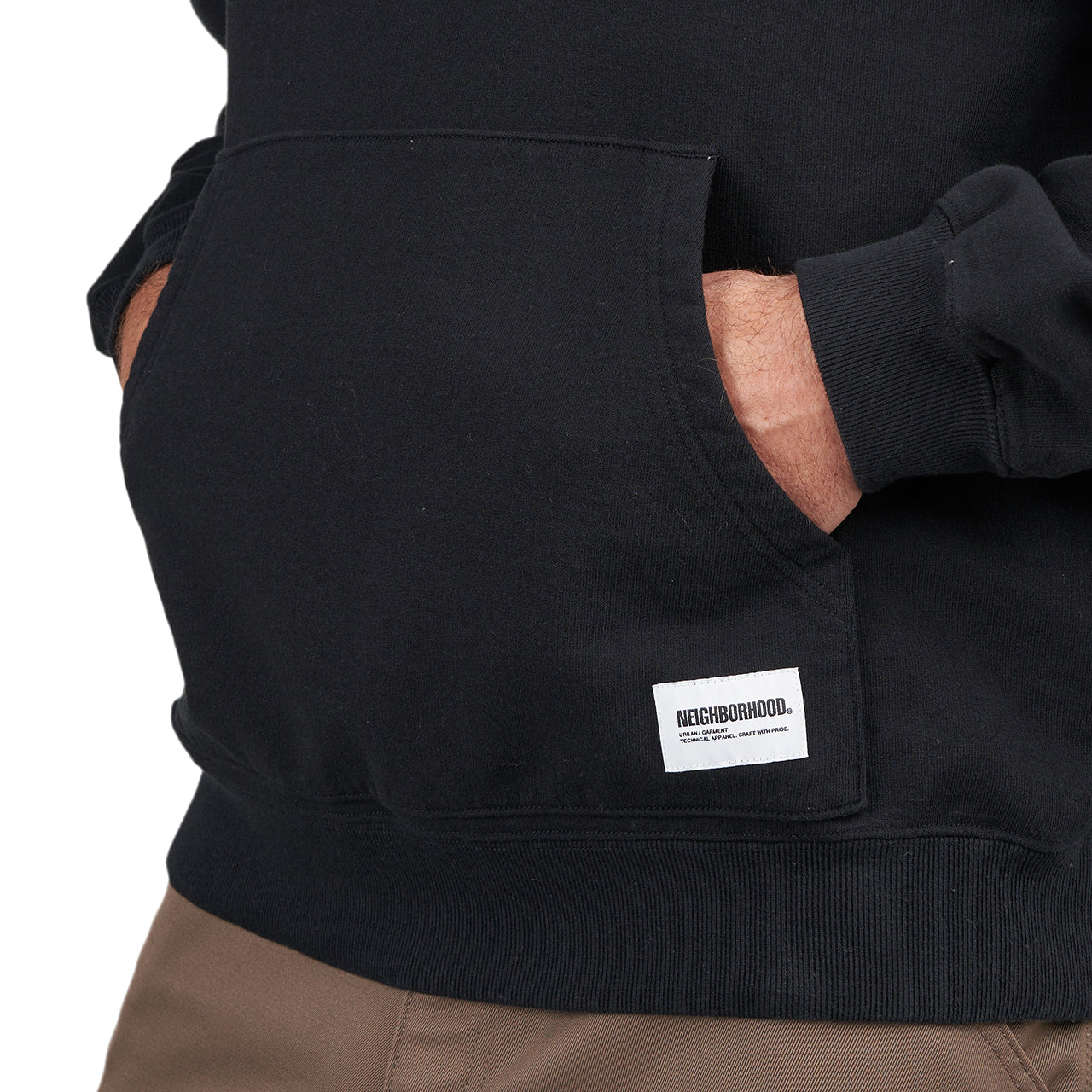 Neighborhood College Hooded Sweatshirt (Schwarz / Weiß) - Allike Store