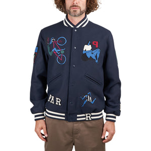 by Parra Run Sit & Bike Varsity Jacket (Navy) - Allike Store