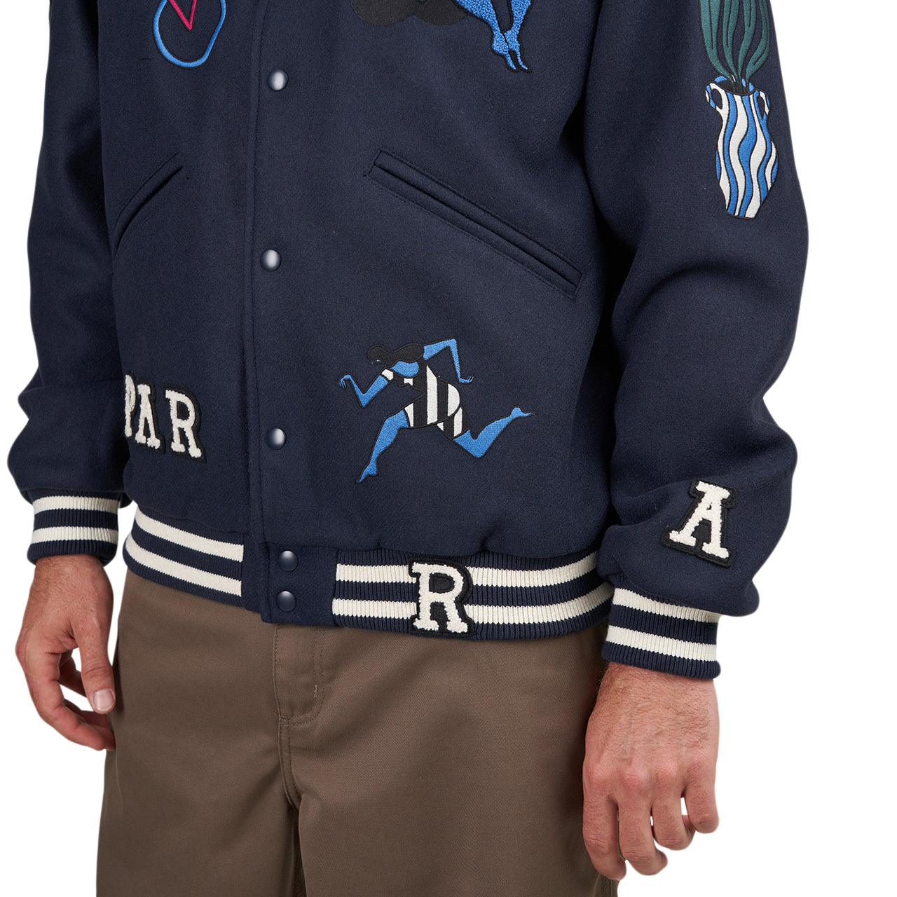 by Parra Run Sit & Bike Varsity Jacket (Navy)  - Allike Store