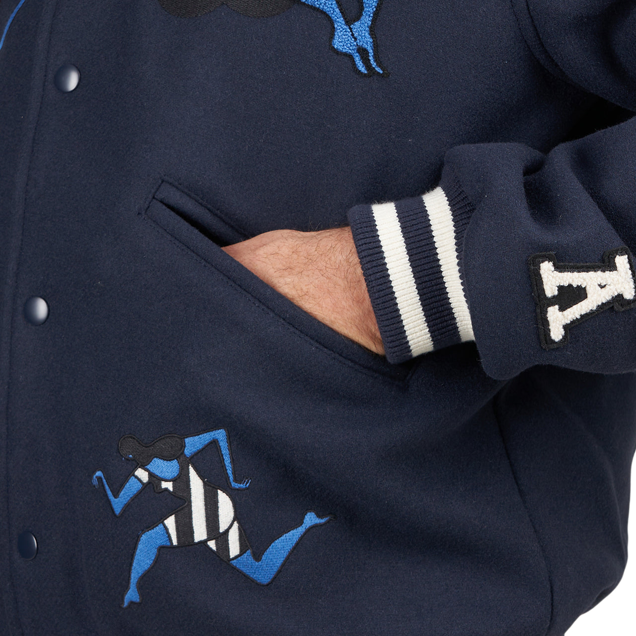by Parra Run Sit & Bike Varsity Jacket (Navy) - Allike Store
