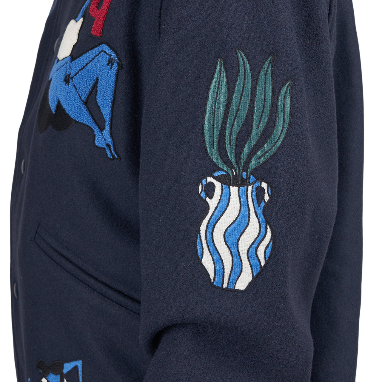 by Parra Run Sit & Bike Varsity Jacket (Navy) - Allike Store