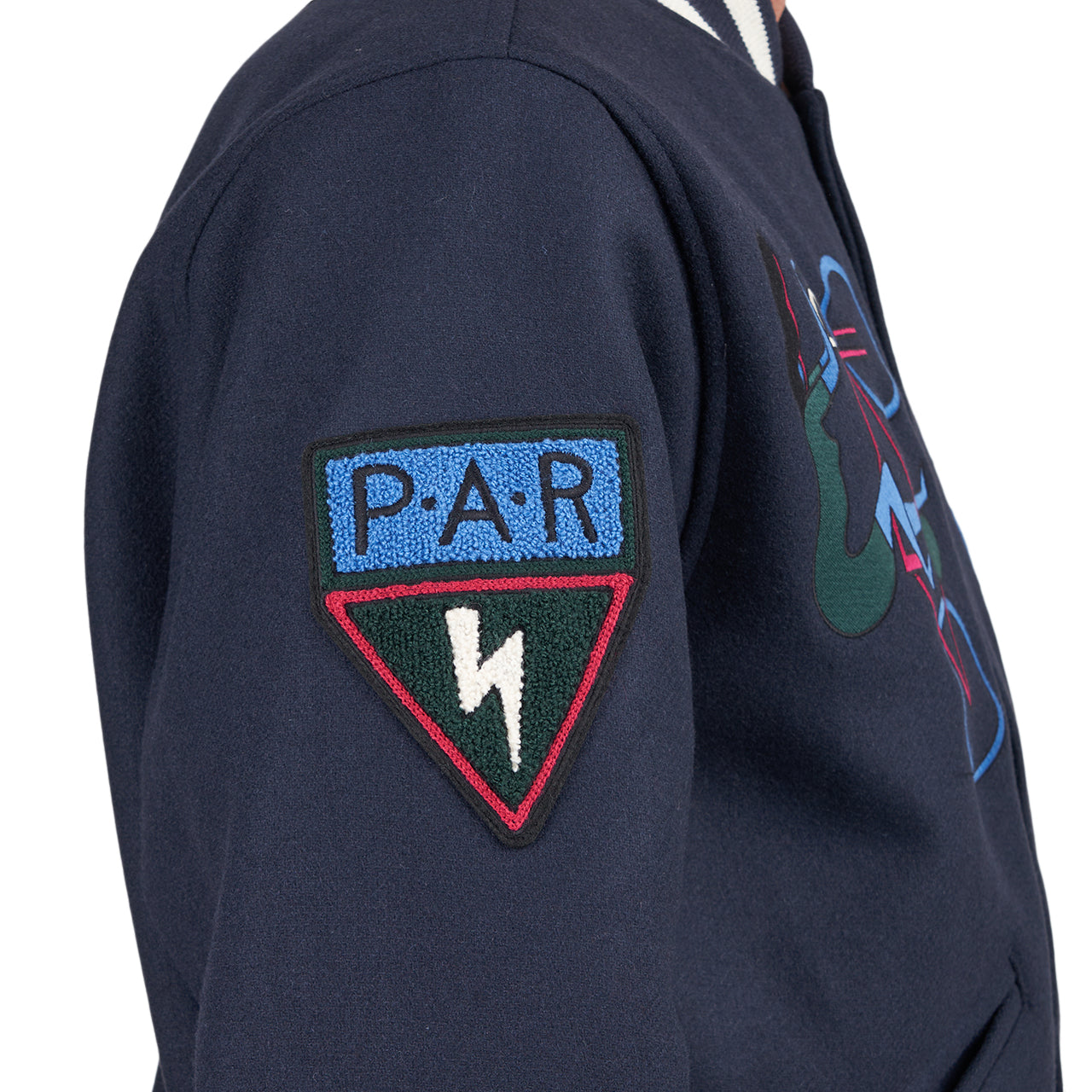 by Parra Run Sit & Bike Varsity Jacket (Navy) - Allike Store