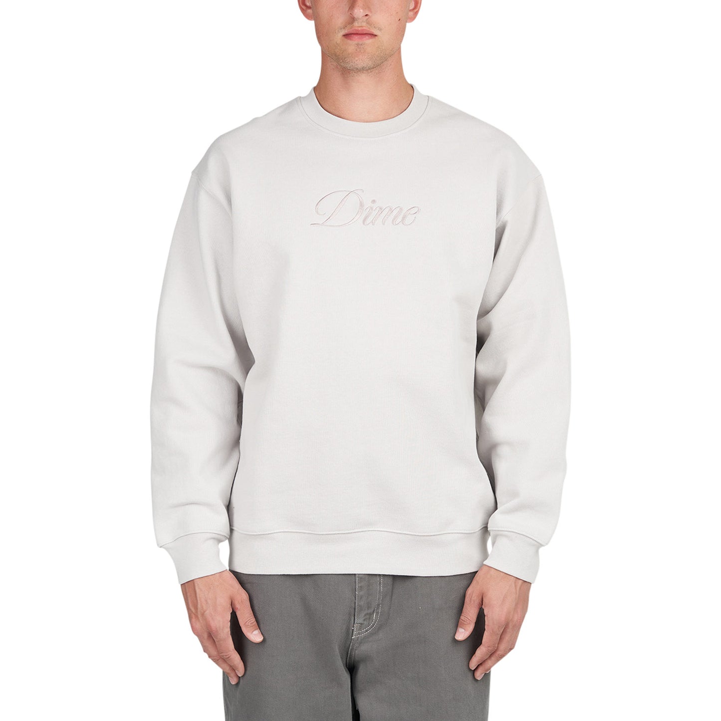 Dime Cursive Logo Crewneck (Grau) - Allike Store