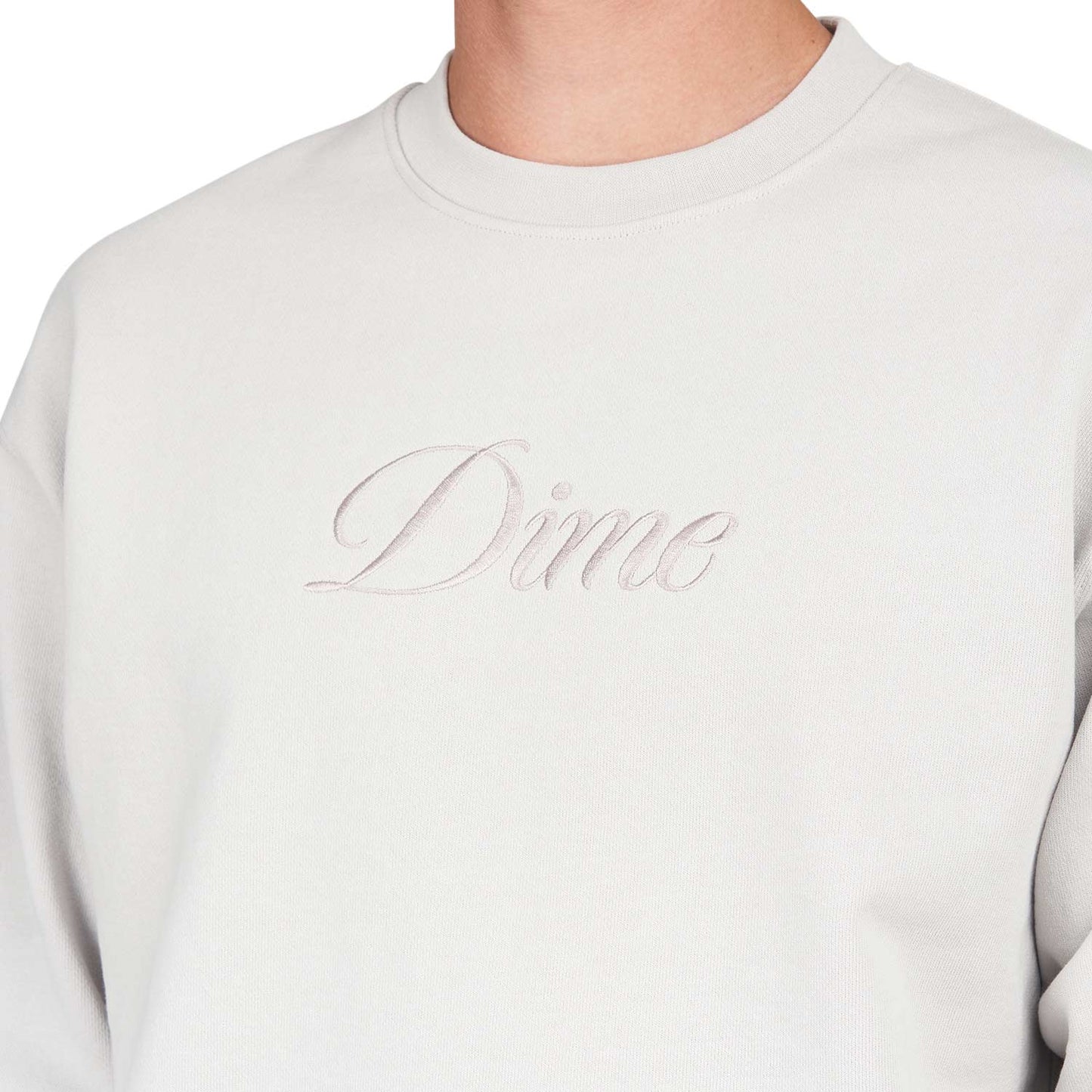 Dime Cursive Logo Crewneck (Grau) - Allike Store
