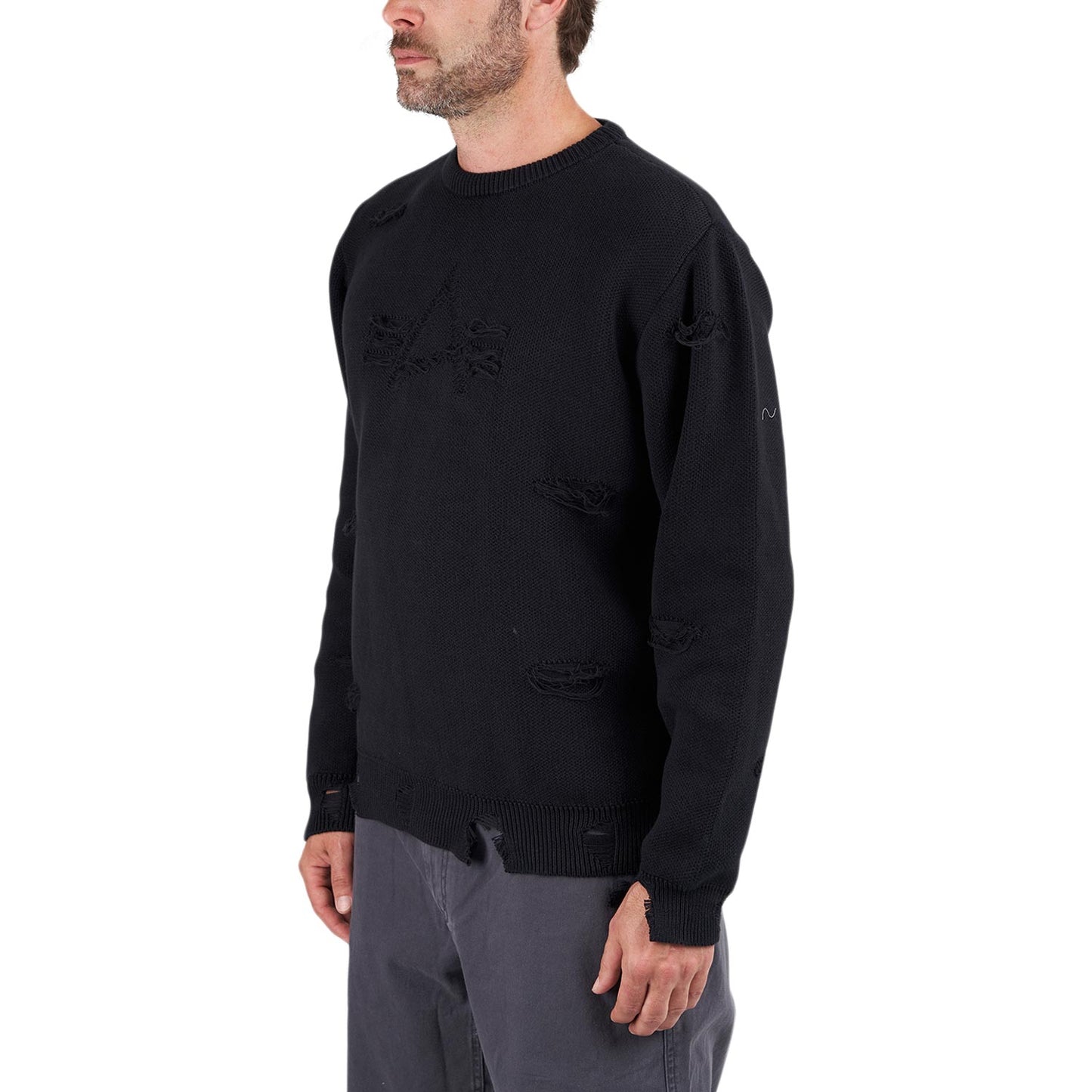 Alpha Industries Distressed Logo Pullover (Schwarz) - Allike Store