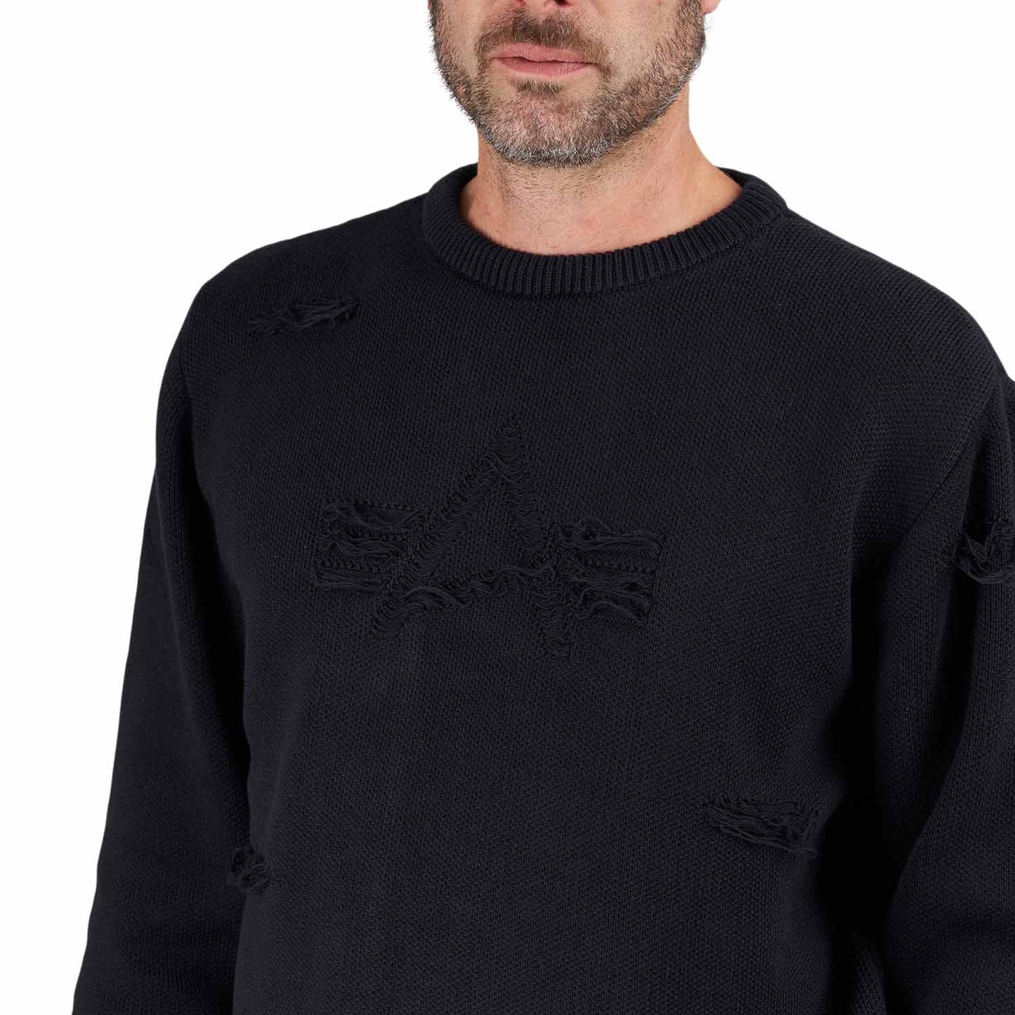 Alpha Industries Distressed Logo Pullover (Schwarz) - Allike Store