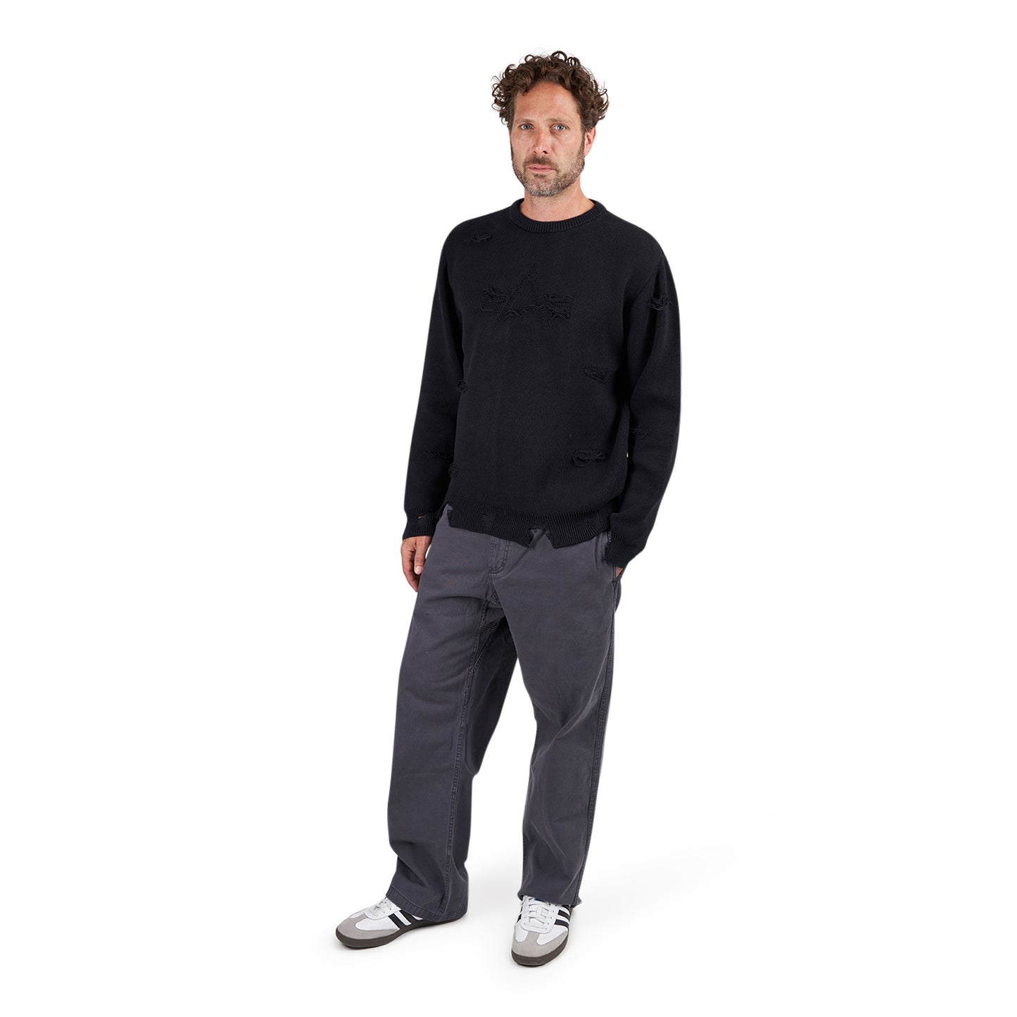 Alpha Industries Distressed Logo Pullover (Schwarz) - Allike Store