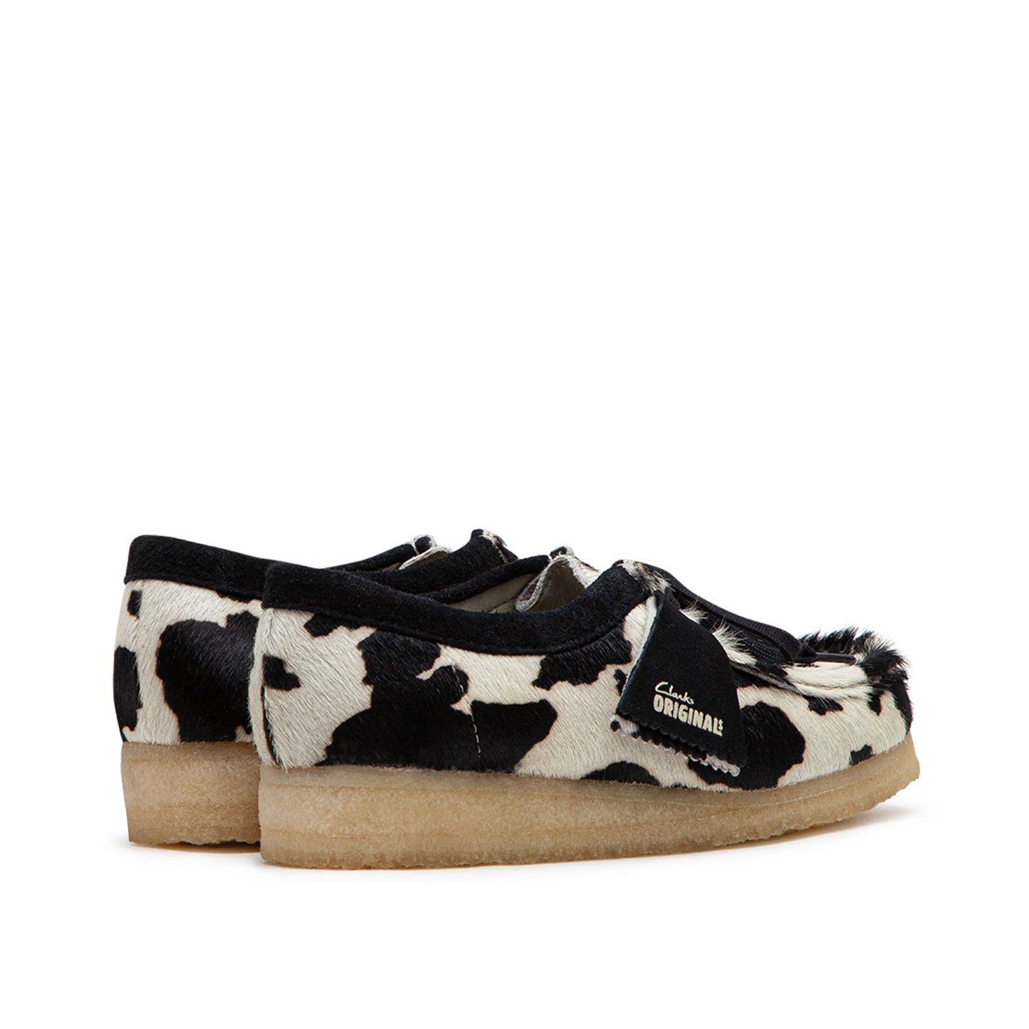 Clarks Originals Wallabee Cow Print HairOn W (Schwarz / Weiß)  - Allike Store