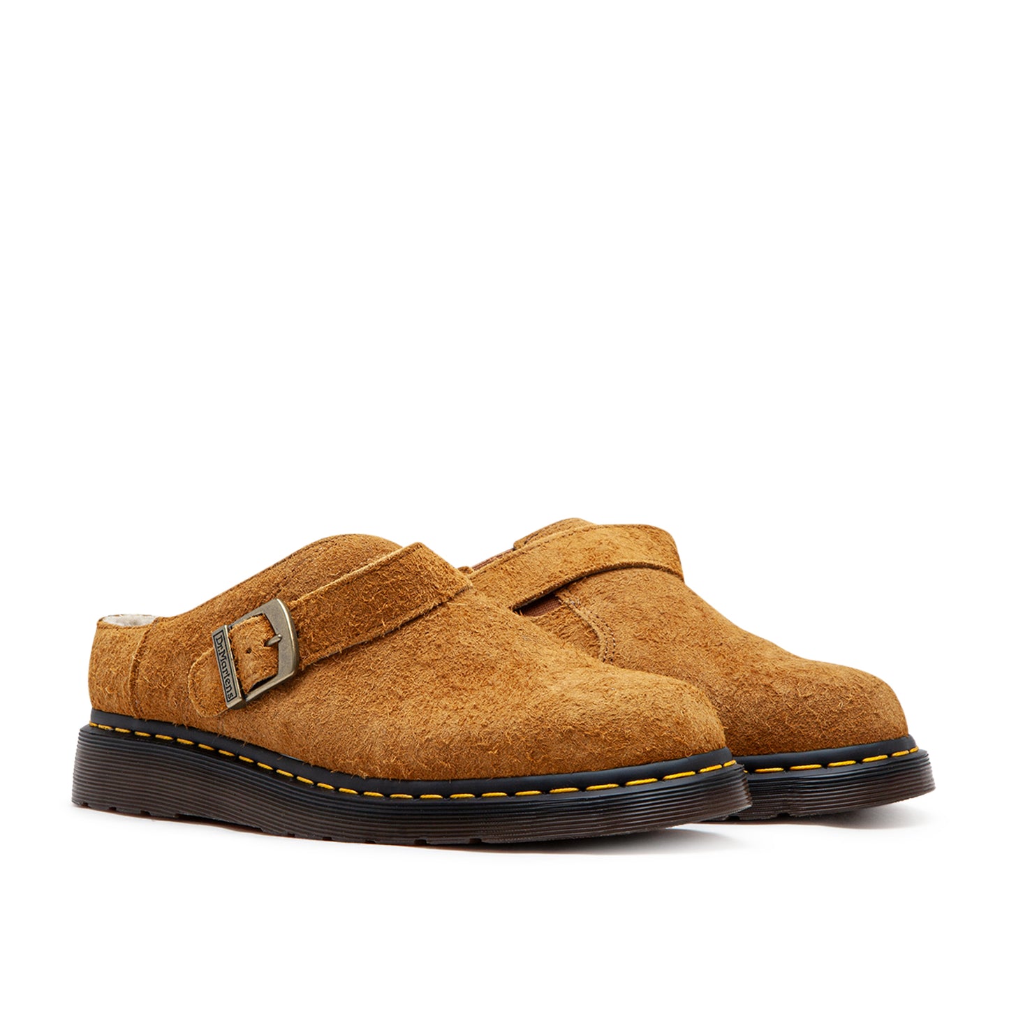 Dr. Martens Isham Faux Shearling Lined Suede Mules (Braun) - Allike Store