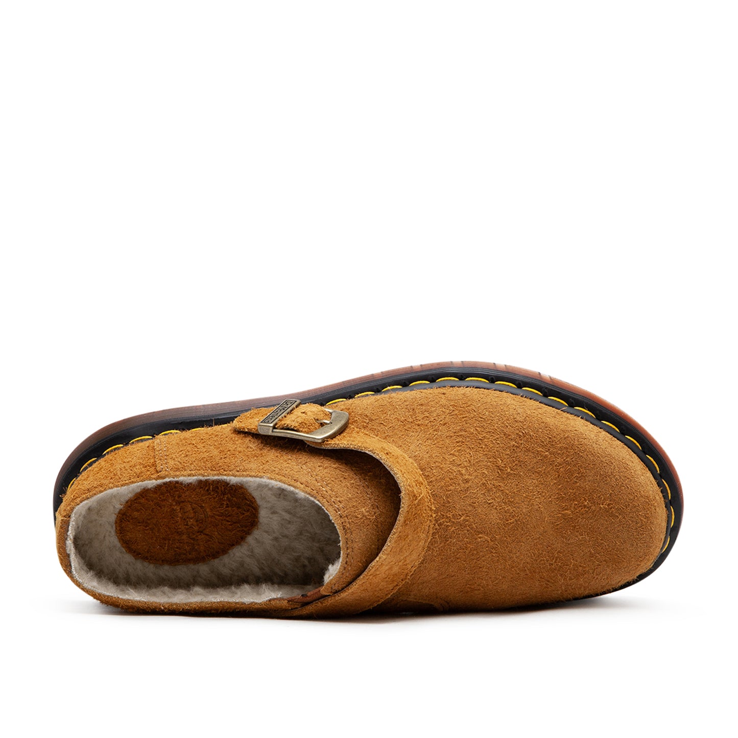 Dr. Martens Isham Faux Shearling Lined Suede Mules (Braun) - Allike Store