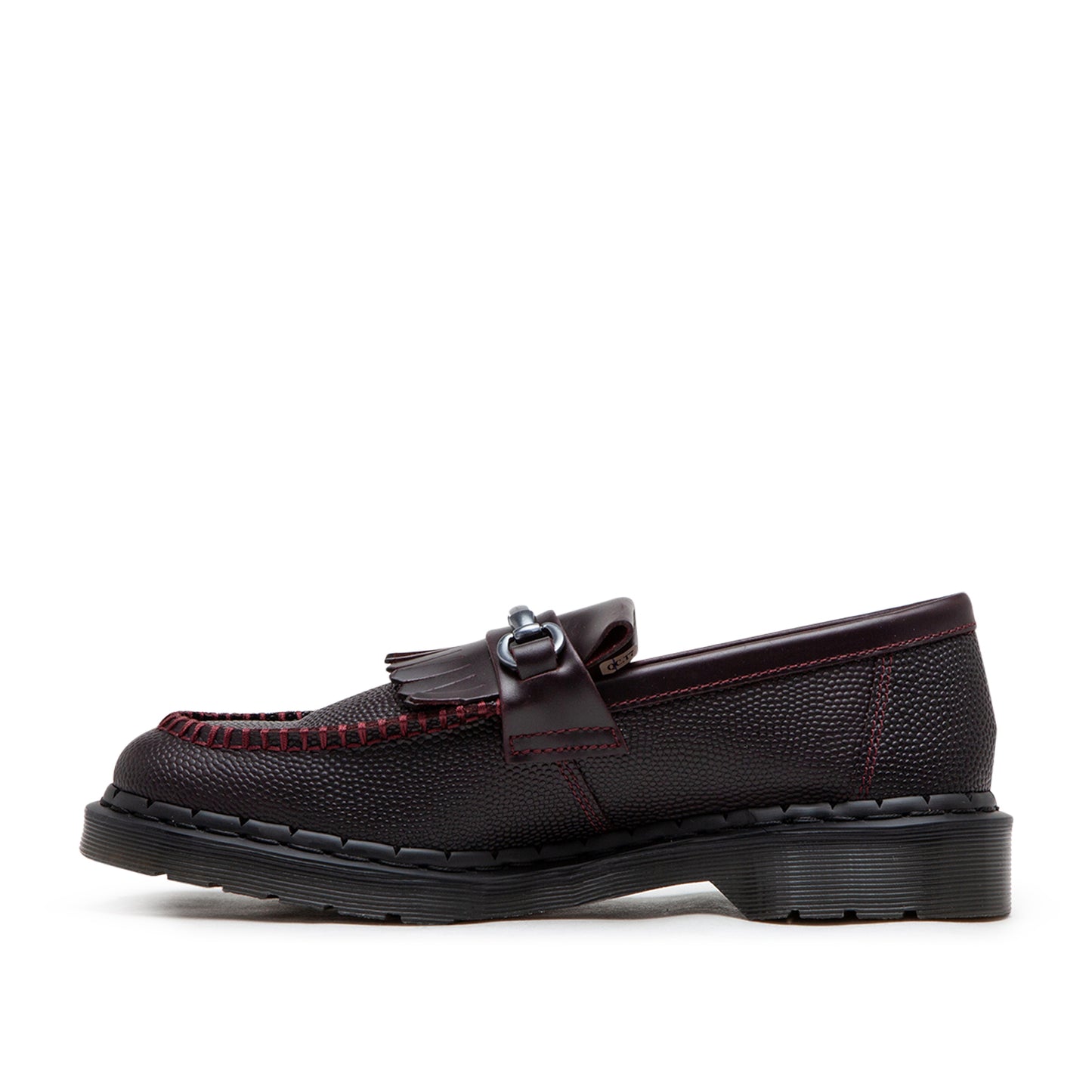 Dr. Martens Adrian Snaffle Pebble Grain Leather Kiltie Loafer (Dunkelrot) - Allike Store