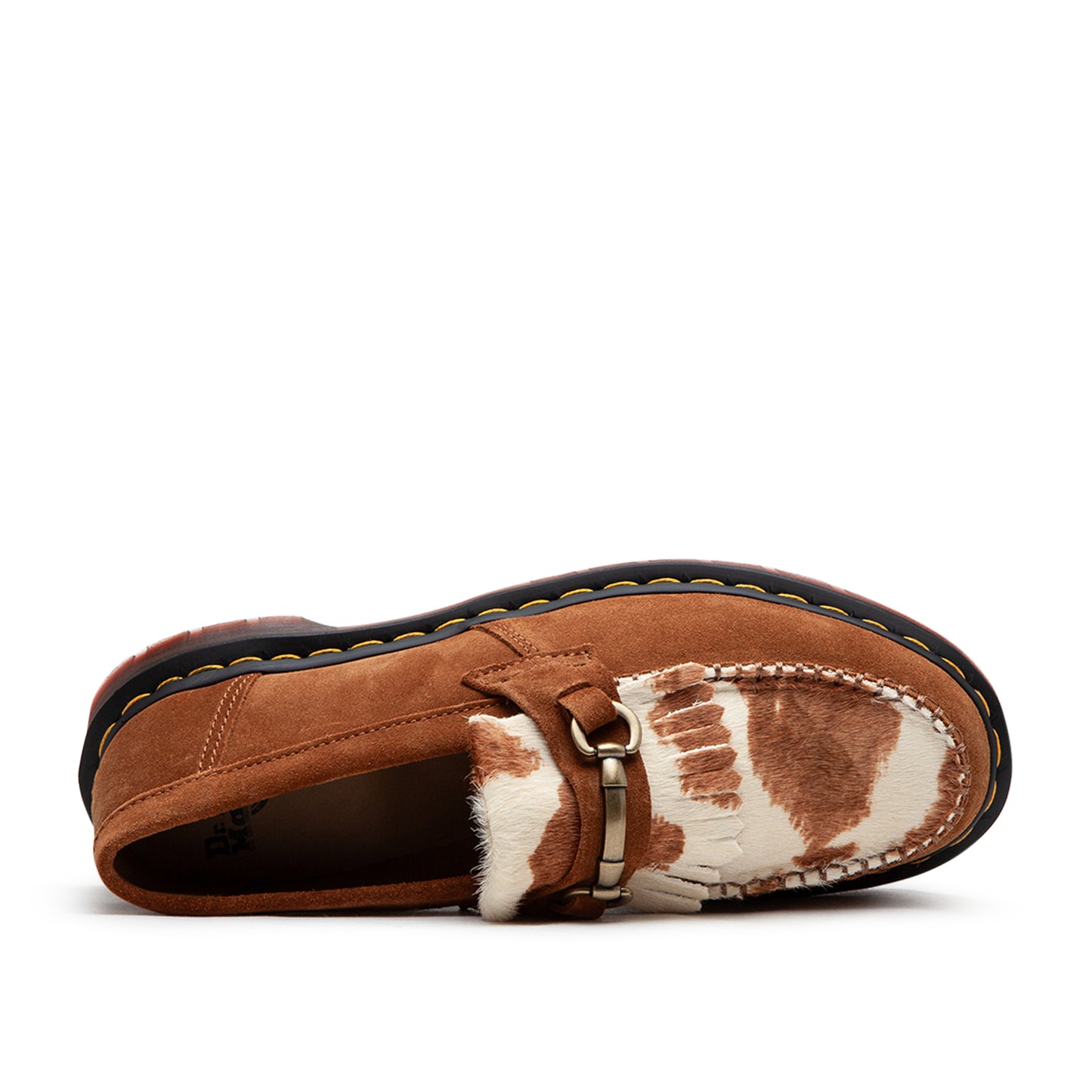 Dr. Martens Adrian Snaffle Hair-On Suede Loafer (Braun / Weiß) - Allike Store