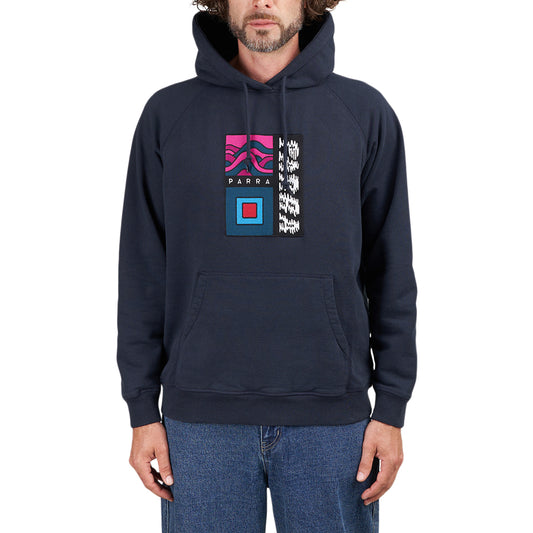 by Parra Wave Block Tremors Hooded Sweatshirt (Navy)  - Allike Store