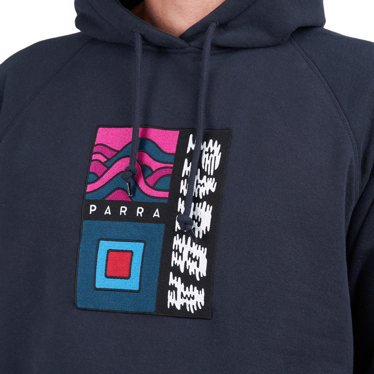 Parra Wave Block Tremors Hooded Sweatshirt (Navy) - Allike Store