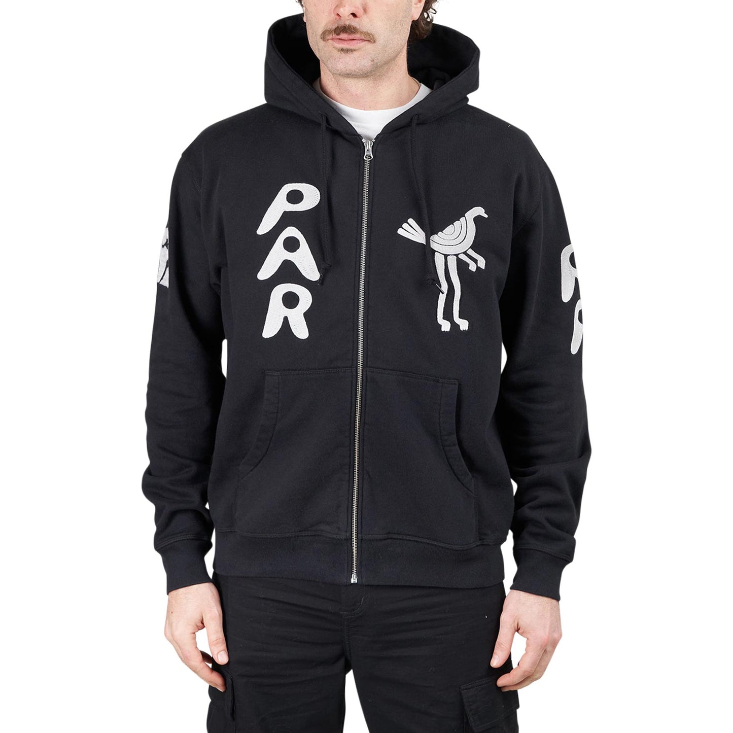 by Parra Zipped Pigeon Zip Hooded Sweatshirt (Schwarz)  - Allike Store