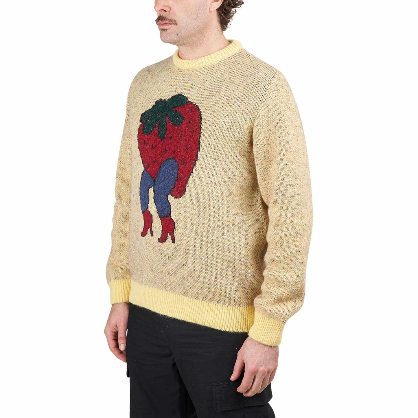 by Parra Stupid Strawberry Knitted Pullover (Gelb)  - Allike Store