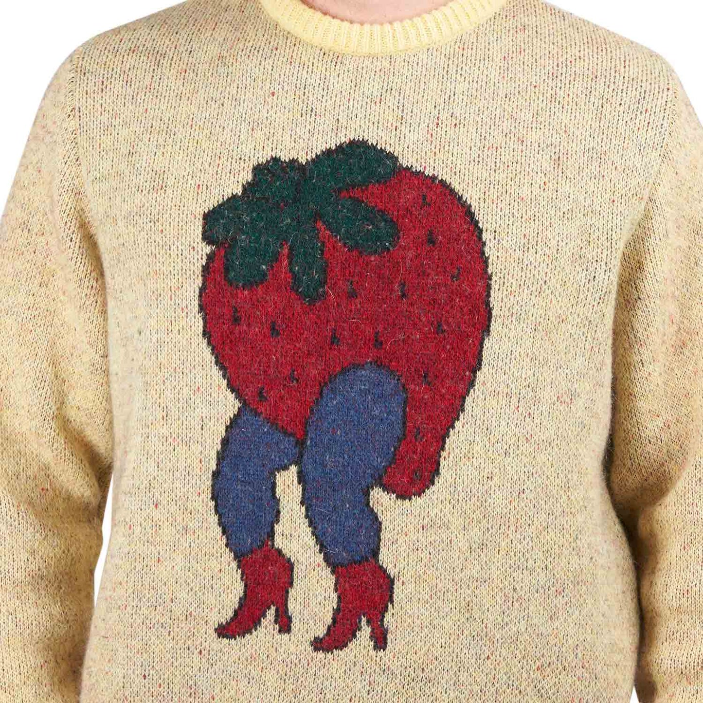 by Parra Stupid Strawberry Knitted Pullover (Gelb)  - Allike Store