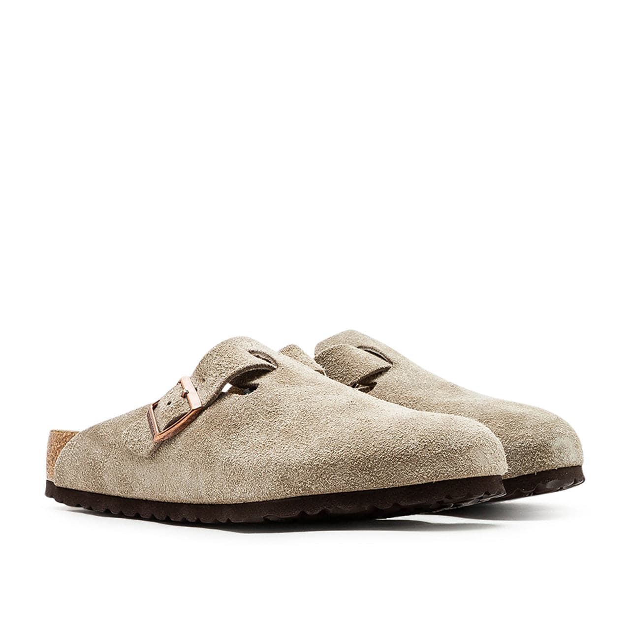 Birkenstock Boston Soft Footbed Suede Leather (Taupe)  - Allike Store