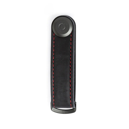 Orbitkey Crazy Horse Leather Key Organiser (Schwarz / Rot)  - Allike Store