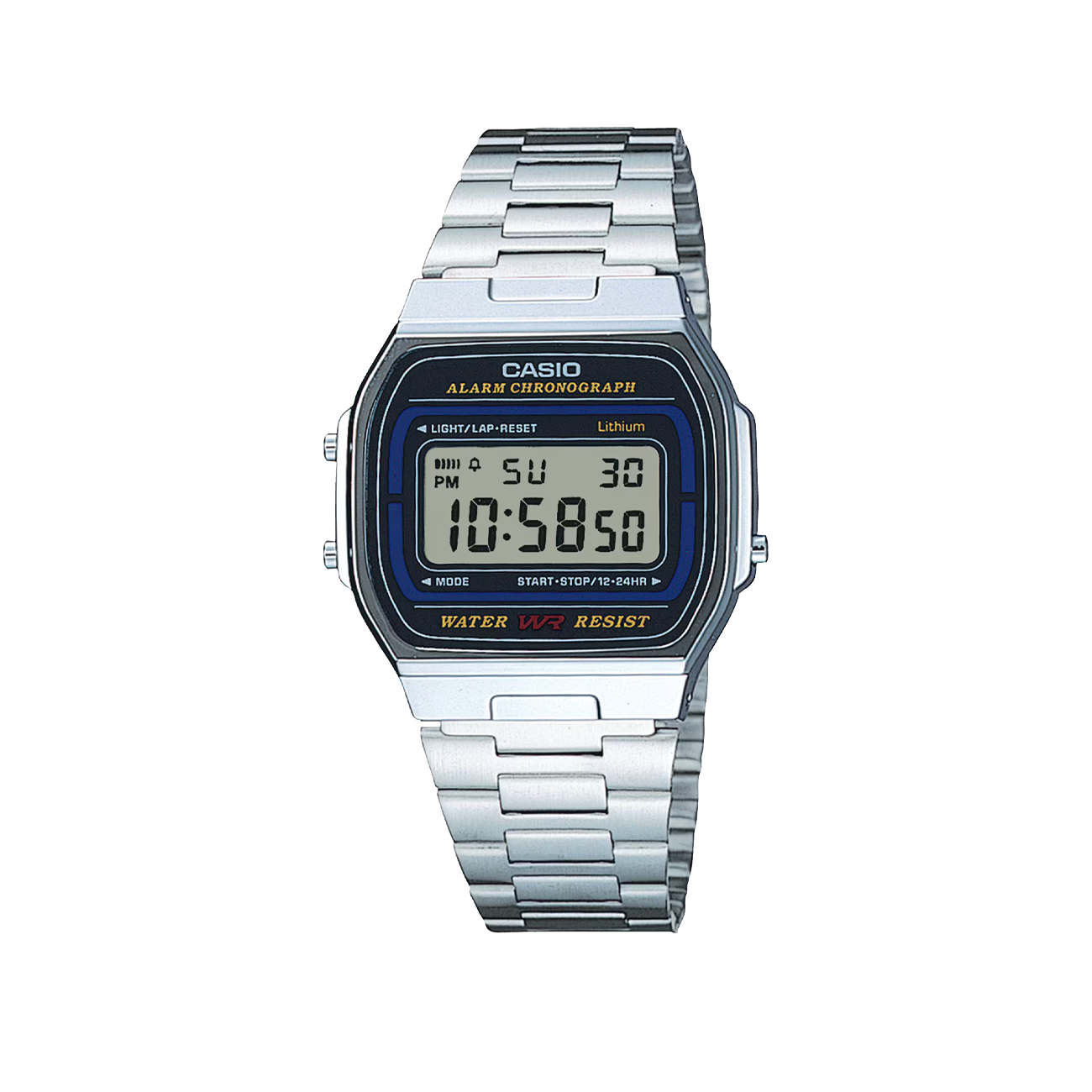 Casio A164WA-1VES (Silber / Schwarz) - Allike Store