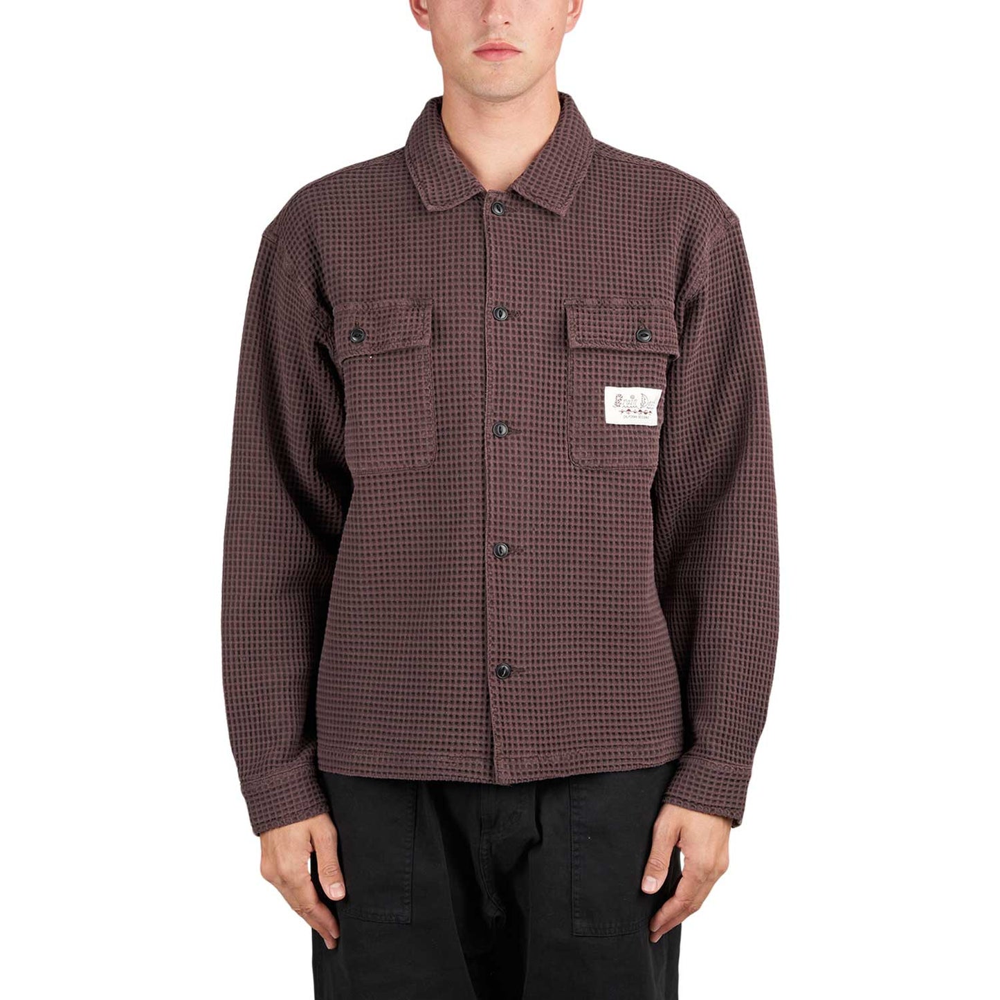 Brain Dead Waffle Button Front Shirt (Braun) - Allike Store