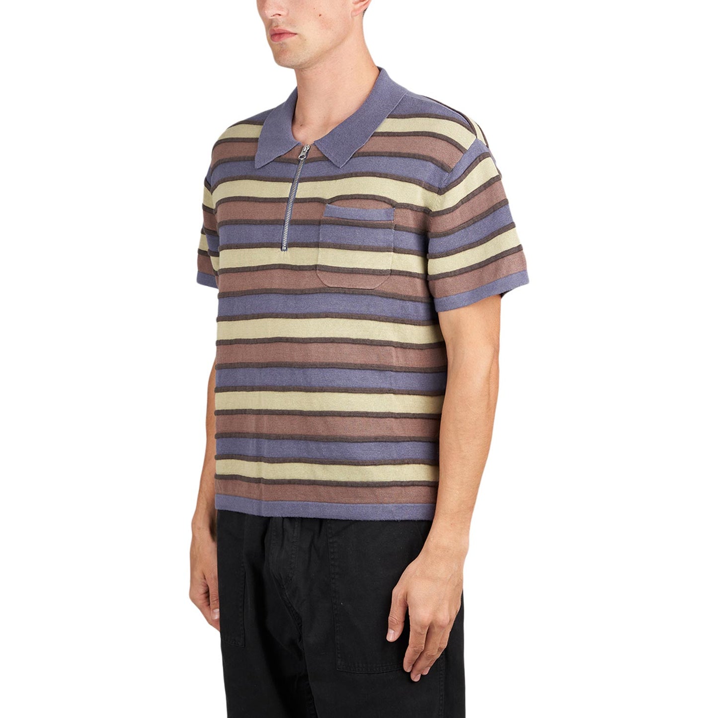 Brain Dead Lifted Stripe Half Zip Shirt (Multi) - Allike Store