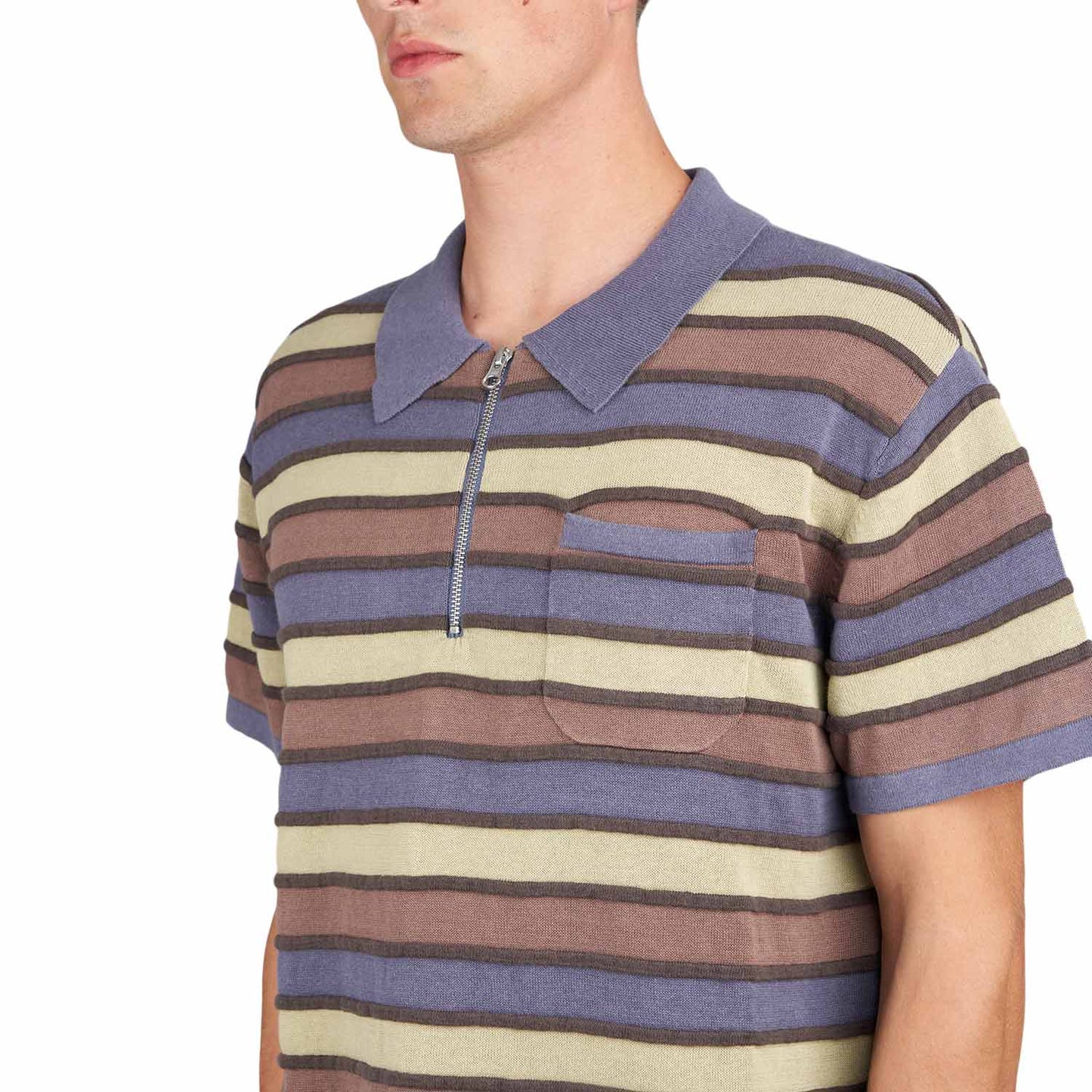 Brain Dead Lifted Stripe Half Zip Shirt (Multi) - Allike Store
