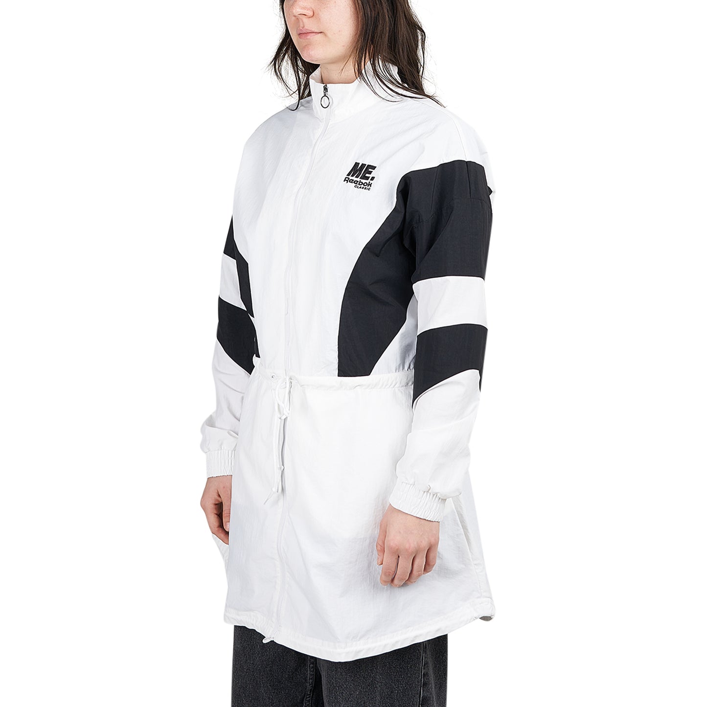 Reebok x Melody Ehsani Windbreaker Longline (Weiß / Schwarz) - Allike Store
