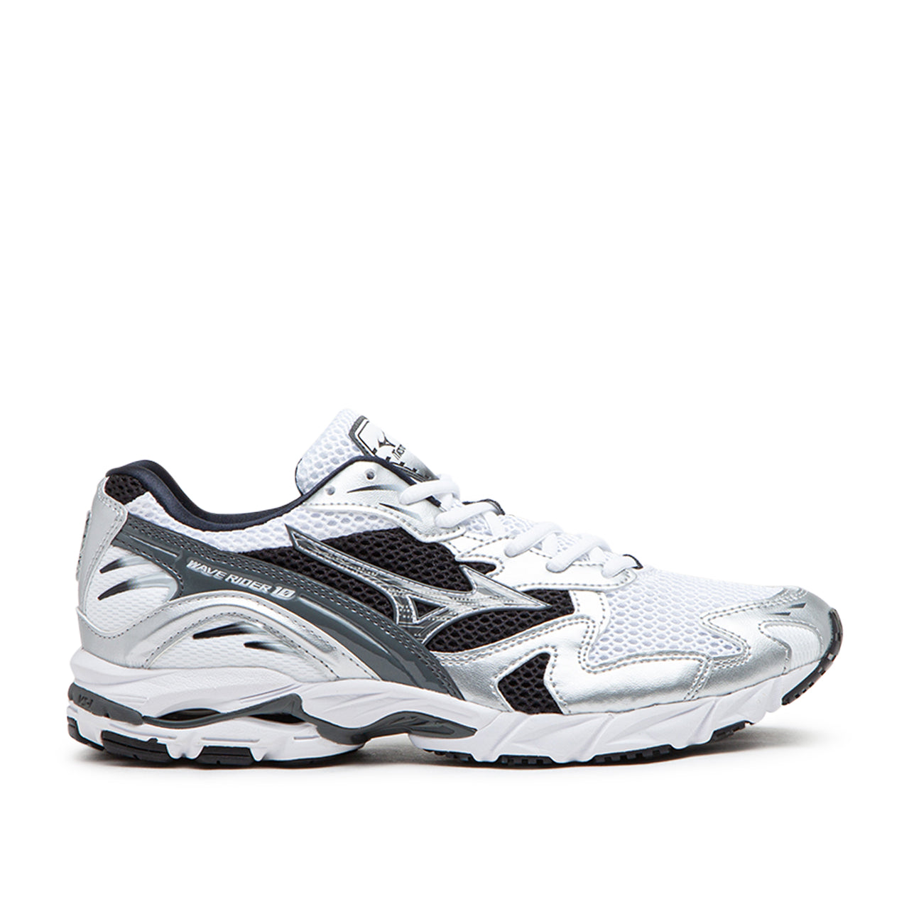 Mizuno Wave Rider 10 (Weiß / Silber / Schwarz)  - Allike Store