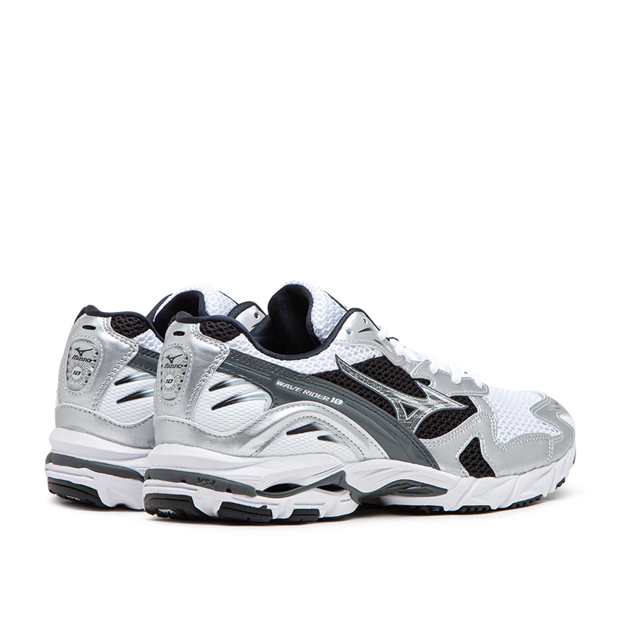 Mizuno Wave Rider 10 (Weiß / Silber / Schwarz)  - Allike Store